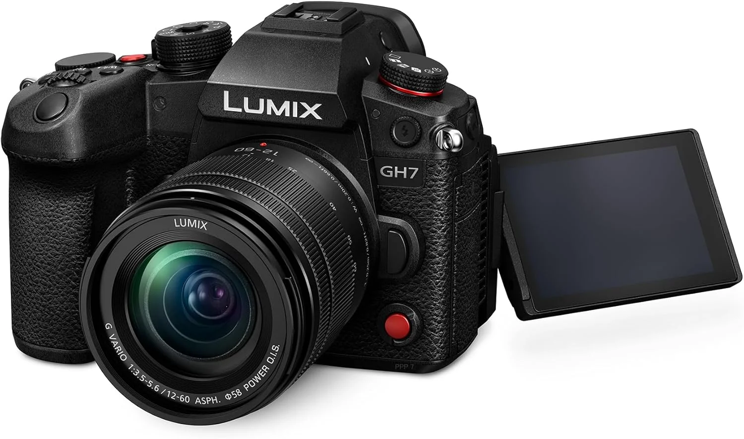دوربین پاناسونیک Lumix DC-GH7ME با حسگر 25.2 مگاپیکسل Open Gate، فیلمبرداری C4K/4K 4:2:2 60/50p، فوکوس خودکار هیبریدی فازی، لرزشگیر فعال، LUT، صدای 32 بیتی شناور، منظره یاب OLED، مانیتور چرخان، مشکی، همراه با لنز H-FS12060 دوربین پاناسونیک Lumix DC-GH7ME با حسگر 25.2 مگاپیکسل Open Gate، فیلمبرداری C4K/4K 4:2:2 60/50p، فوکوس خودکار هیبریدی فازی، لرزشگیر فعال، LUT، صدای 32 بیتی شناور، منظره یاب OLED، مانیتور چرخان، مشکی، همراه با لنز H-FS12060