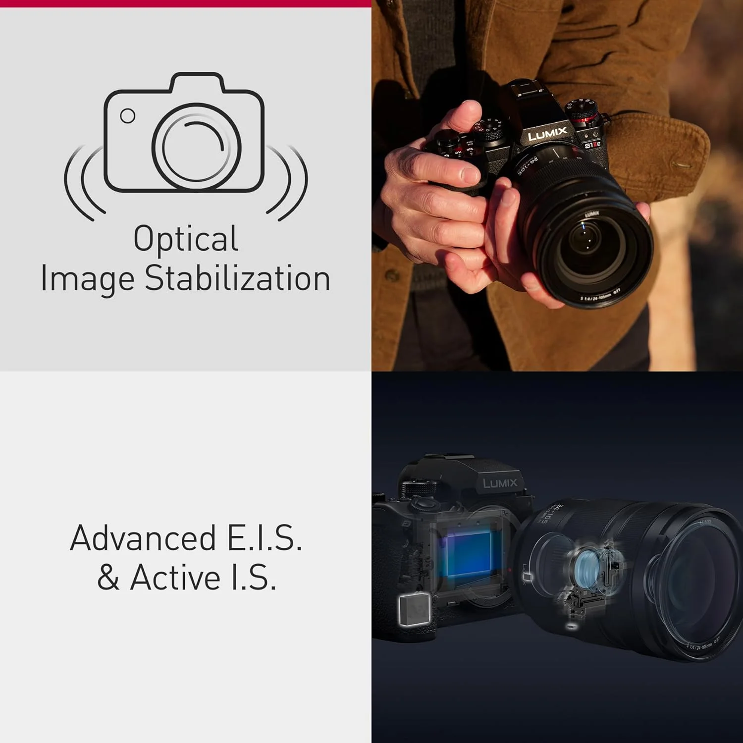 دوربین بدون آینه فول فریم پاناسونیک LUMIX S1IIE، 24 مگاپیکسل، Cs4K 60p فول فریم، ویدئو 6K 30p Open Gate، لرزشگیر فعال، ضبط 10 بیتی 4:2:2، L-Mount، DC-S1M2ES - فقط بدنه دوربین بدون آینه فول فریم پاناسونیک LUMIX S1IIE، 24 مگاپیکسل، Cs4K 60p فول فریم، ویدئو 6K 30p Open Gate، لرزشگیر فعال، ضبط 10 بیتی 4:2:2، L-Mount، DC-S1M2ES - فقط بدنه