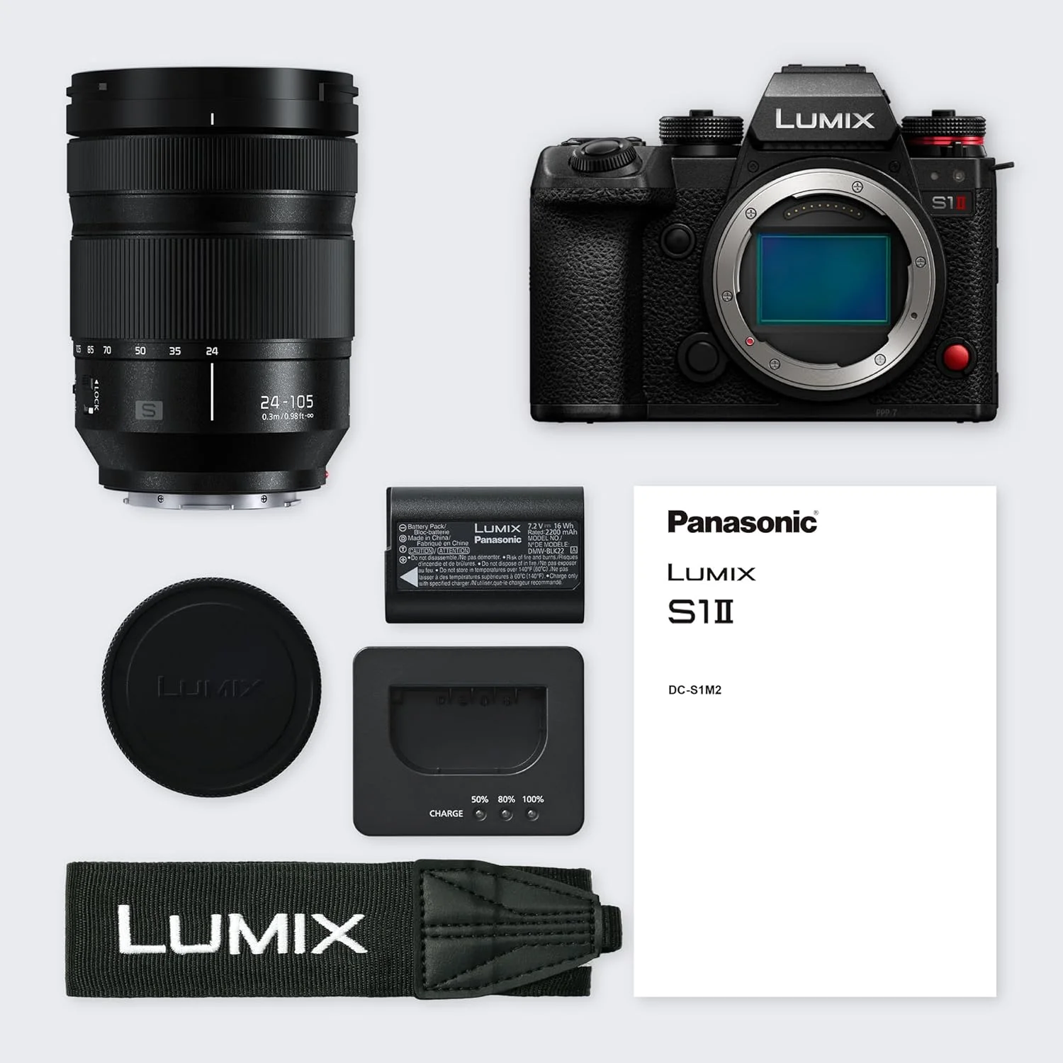 دوربین بدون آینه فول فریم پاناسونیک LUMIX S1II به همراه لنز 24-105mm f/4، 24 مگاپیکسل، 4K 120p، 5.1K 60p Open Gate، ProRes Raw، Phase Hybrid AF، L-Mount، مشکی دوربین بدون آینه فول فریم پاناسونیک LUMIX S1II به همراه لنز 24-105mm f/4، 24 مگاپیکسل، 4K 120p، 5.1K 60p Open Gate، ProRes Raw، Phase Hybrid AF، L-Mount، مشکی