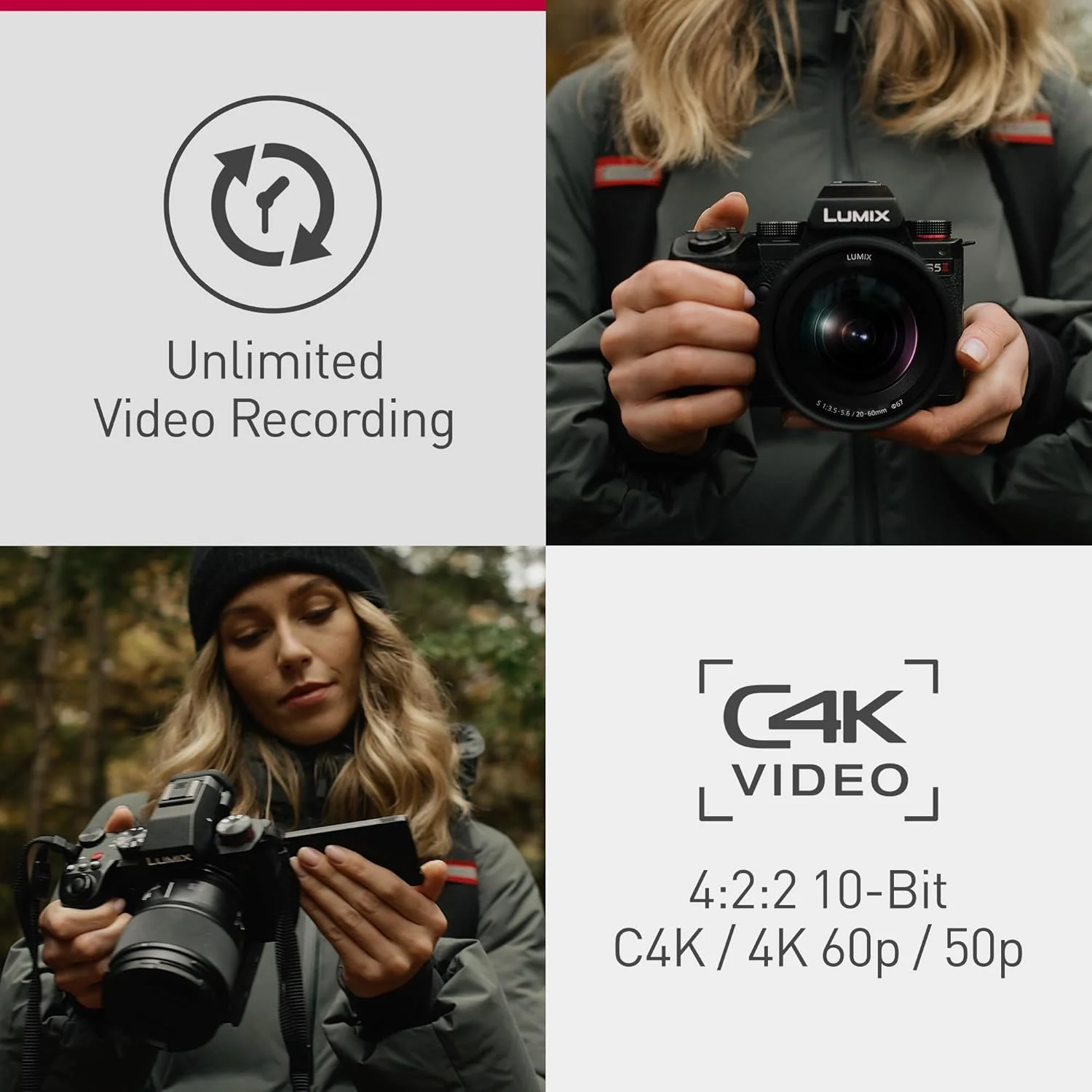 دوربین بدون آینه فول فریم پاناسونیک LUMIX DC-S5 II، 4K 60P و 6K 30P، صفحه نمایش چرخان، Wi-Fi، فوکوس خودکار هیبریدی فازی با 779 نقطه، لرزشگیر فعال، مشکی دوربین بدون آینه فول فریم پاناسونیک LUMIX DC-S5 II، 4K 60P و 6K 30P، صفحه نمایش چرخان، Wi-Fi، فوکوس خودکار هیبریدی فازی با 779 نقطه، لرزشگیر فعال، مشکی