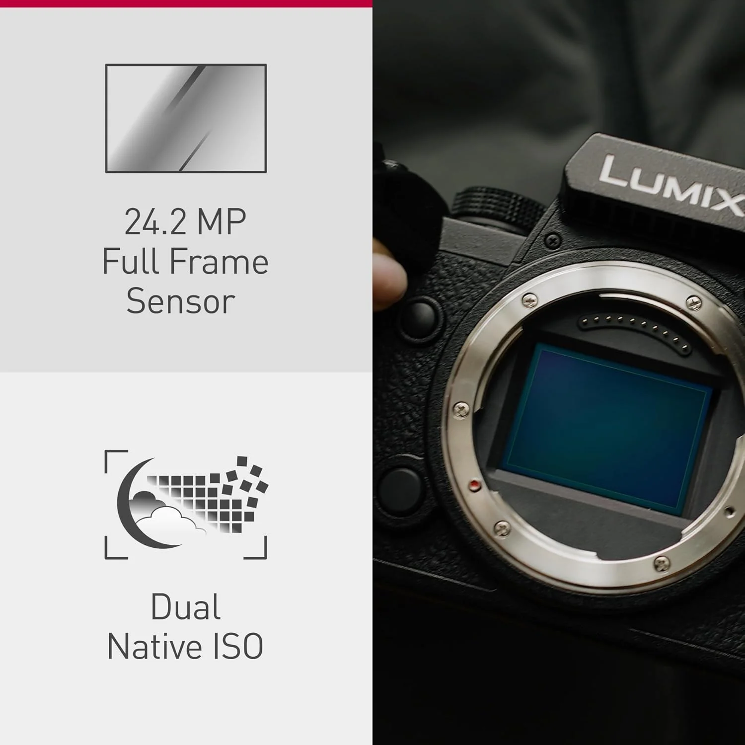 دوربین بدون آینه فول فریم پاناسونیک LUMIX DC-S5 II، 4K 60P و 6K 30P، صفحه نمایش چرخان، Wi-Fi، فوکوس خودکار هیبریدی فازی با 779 نقطه، لرزشگیر فعال، مشکی دوربین بدون آینه فول فریم پاناسونیک LUMIX DC-S5 II، 4K 60P و 6K 30P، صفحه نمایش چرخان، Wi-Fi، فوکوس خودکار هیبریدی فازی با 779 نقطه، لرزشگیر فعال، مشکی