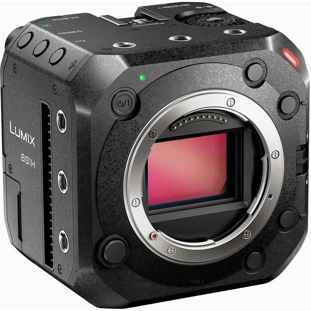 دوربین سینمایی پاناسونیک LUMIX BS1H با فرمت فول فریم، بدنه جمع و جور با قابلیت ضبط ویدیوی نامحدود 6K 24p / 5.9K 30P 10 بیتی و کنترل چند دوربینه - مشکی