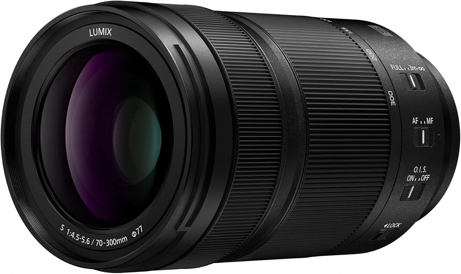 لنز دوربین پاناسونیک LUMIX S Series، 70-300mm F4.5-5.6 Macro O.I.S. لنز قابل تعویض L Mount برای دوربین های دیجیتال فول فریم بدون آینه مشکی