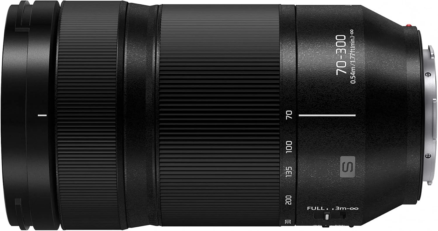لنز دوربین پاناسونیک LUMIX S Series، 70-300mm F4.5-5.6 Macro O.I.S. لنز قابل تعویض L Mount برای دوربین های دیجیتال فول فریم بدون آینه مشکی