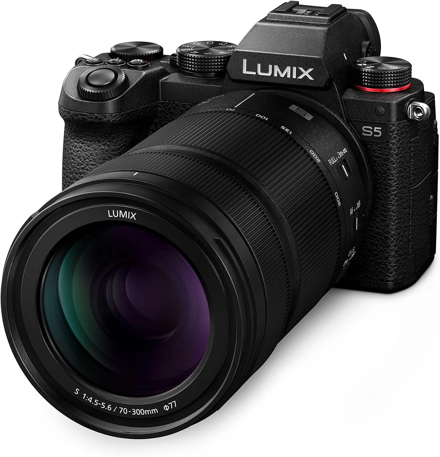 لنز دوربین پاناسونیک LUMIX S Series، 70-300mm F4.5-5.6 Macro O.I.S. لنز قابل تعویض L Mount برای دوربین های دیجیتال فول فریم بدون آینه مشکی