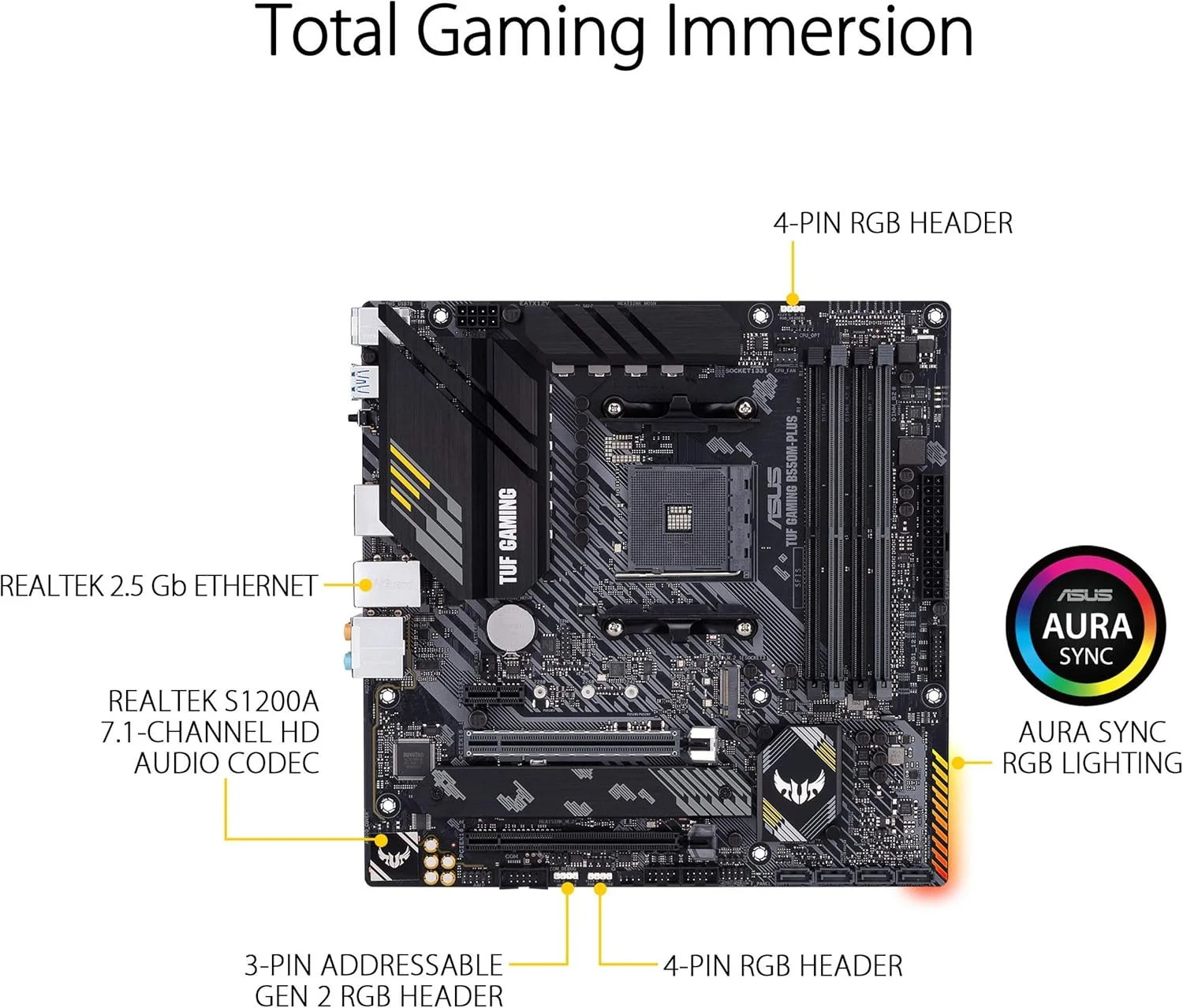 مادربرد گیمینگ ایسوس TUF Gaming B550M-PLUS، AMD AM4، نسل سوم Ryzen microATX، PCIe 4.0، LAN 2.5 گیگابیتی، BIOS Flashback، هدر RGB Gen 2 آدرس پذیر - 90MB14A0-M0EAY0، مشکی، B550 مادربرد گیمینگ ایسوس TUF Gaming B550M-PLUS، AMD AM4، نسل سوم Ryzen microATX، PCIe 4.0، LAN 2.5 گیگابیتی، BIOS Flashback، هدر RGB Gen 2 آدرس پذیر - 90MB14A0-M0EAY0، مشکی، B550