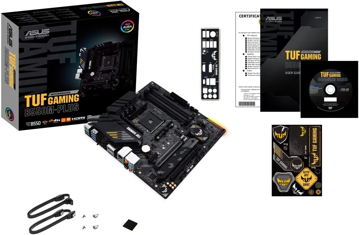 مادربرد گیمینگ ایسوس TUF Gaming B550M-PLUS، AMD AM4، نسل سوم Ryzen microATX، PCIe 4.0، LAN 2.5 گیگابیتی، BIOS Flashback، هدر RGB Gen 2 آدرس پذیر - 90MB14A0-M0EAY0، مشکی، B550 مادربرد گیمینگ ایسوس TUF Gaming B550M-PLUS، AMD AM4، نسل سوم Ryzen microATX، PCIe 4.0، LAN 2.5 گیگابیتی، BIOS Flashback، هدر RGB Gen 2 آدرس پذیر - 90MB14A0-M0EAY0، مشکی، B550