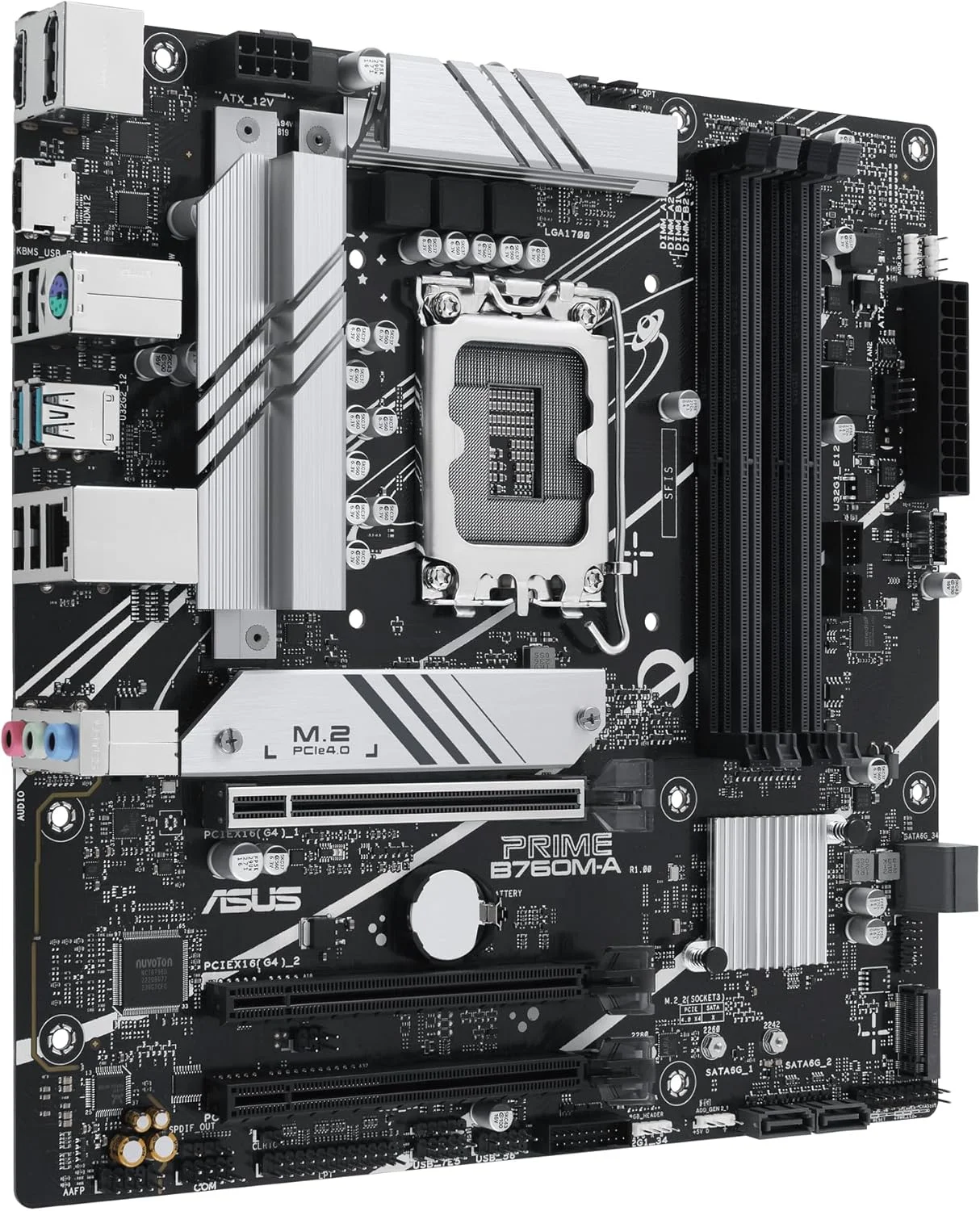 مادربرد تجاری ایسوس Prime B760M-A-CSM سوکت اینتل LGA 1700 (اینتل B760، mATX، حافظه DDR5، 2x PCIe 4.0 M.2، Aura Sync) مادربرد تجاری ایسوس Prime B760M-A-CSM سوکت اینتل LGA 1700 (اینتل B760، mATX، حافظه DDR5، 2x PCIe 4.0 M.2، Aura Sync)