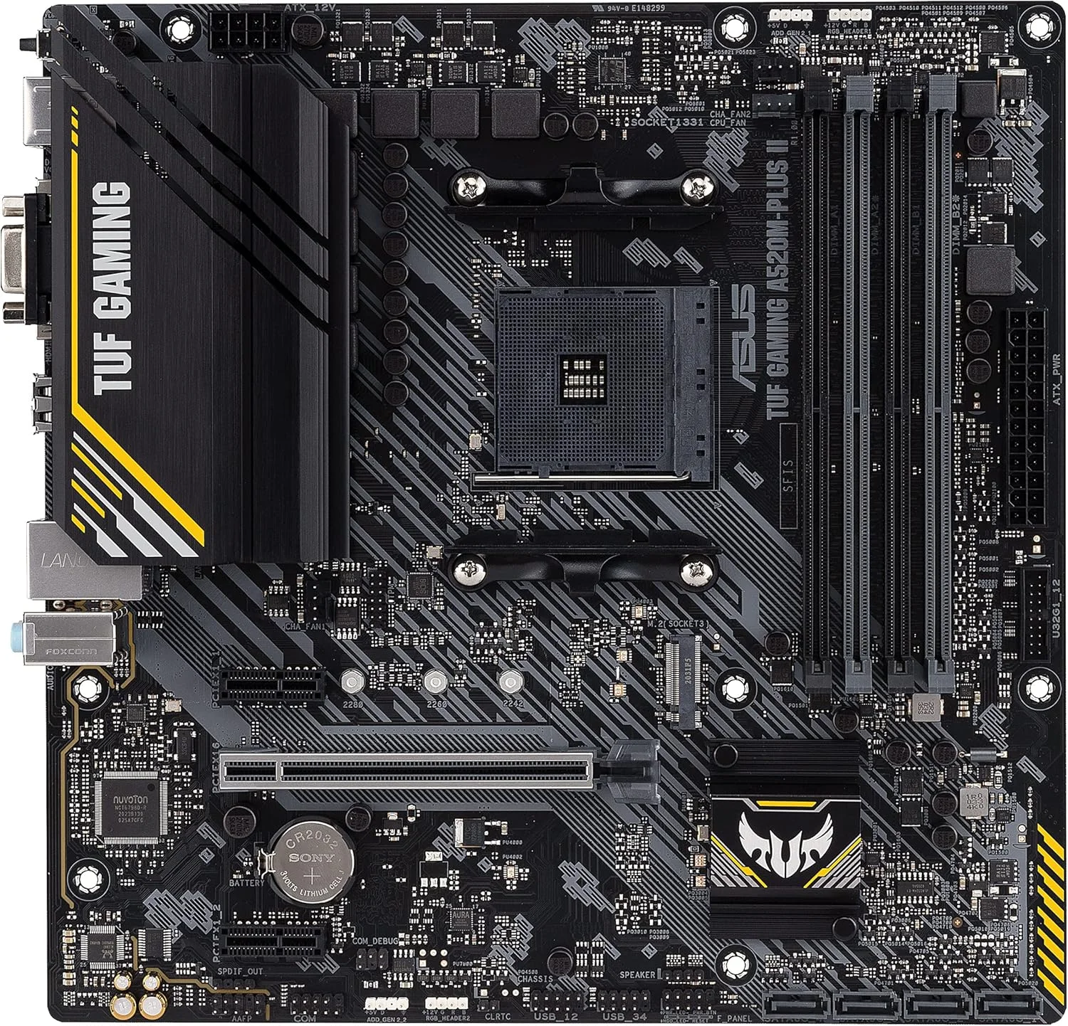 مادربرد ایسوس TUF Gaming A520M-Plus II سوکت AM4 (AMD Ryzen، micro-ATX، M.2، SATA 6Gbit/s، USB 3.2 Gen 2، Aura Sync)