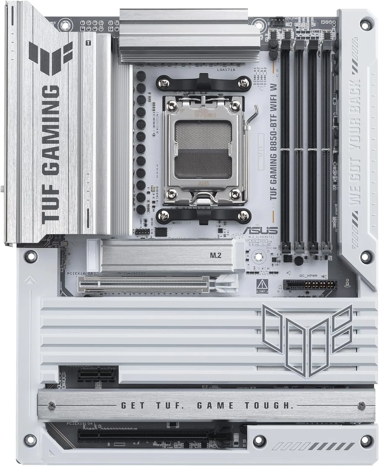 مادربرد ASUS TUF Gaming B850-BTF WiFi – سوکت AMD AM5، چیپست B850، USB 20G، Wi-Fi 7، Aura Sync RGB، BTF