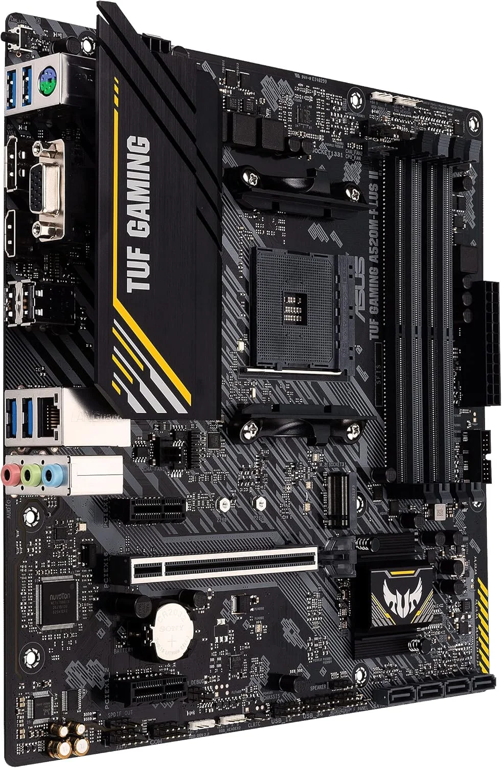 مادربرد ایسوس TUF Gaming A520M-Plus II سوکت AM4 (AMD Ryzen، micro-ATX، M.2، SATA 6Gbit/s، USB 3.2 Gen 2، Aura Sync) مادربرد ایسوس TUF Gaming A520M-Plus II سوکت AM4 (AMD Ryzen، micro-ATX، M.2، SATA 6Gbit/s، USB 3.2 Gen 2، Aura Sync)