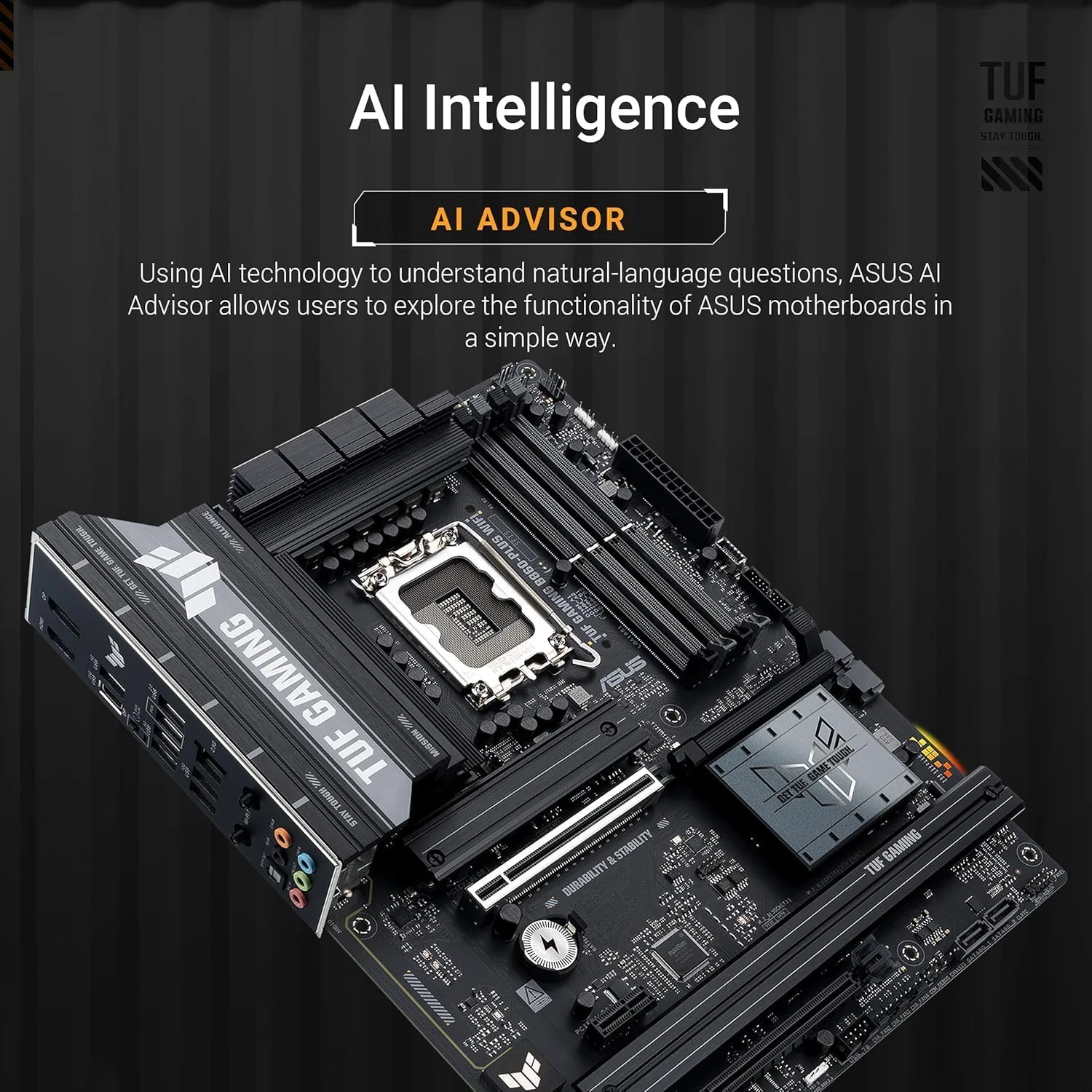 مادربرد ایسوس TUF Gaming B860-Plus WiFi – سوکت LGA1851، چیپست B860، فرم فاکتور ATX مادربرد ایسوس TUF Gaming B860-Plus WiFi – سوکت LGA1851، چیپست B860، فرم فاکتور ATX