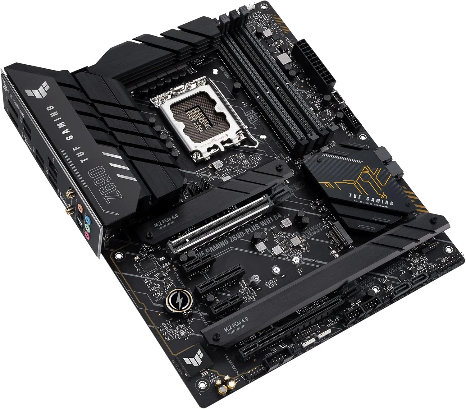 مادربرد گیمینگ ایسوس TUF Gaming Z690 Plus WiFi D4 LGA1700 اینتل نسل دوازدهم ATX، PCIe 5.0، DDR4، 4xM.2/NVMe SSD، 14+2 مرحله قدرت، WiFi 6، LAN 2.5 گیگابیتی، USB 3.2 Gen 2 Type C جلویی، هدرهای ARGB - مشکی مادربرد گیمینگ ایسوس TUF Gaming Z690 Plus WiFi D4 LGA1700 اینتل نسل دوازدهم ATX، PCIe 5.0، DDR4، 4xM.2/NVMe SSD، 14+2 مرحله قدرت، WiFi 6، LAN 2.5 گیگابیتی، USB 3.2 Gen 2 Type C جلویی، هدرهای ARGB - مشکی