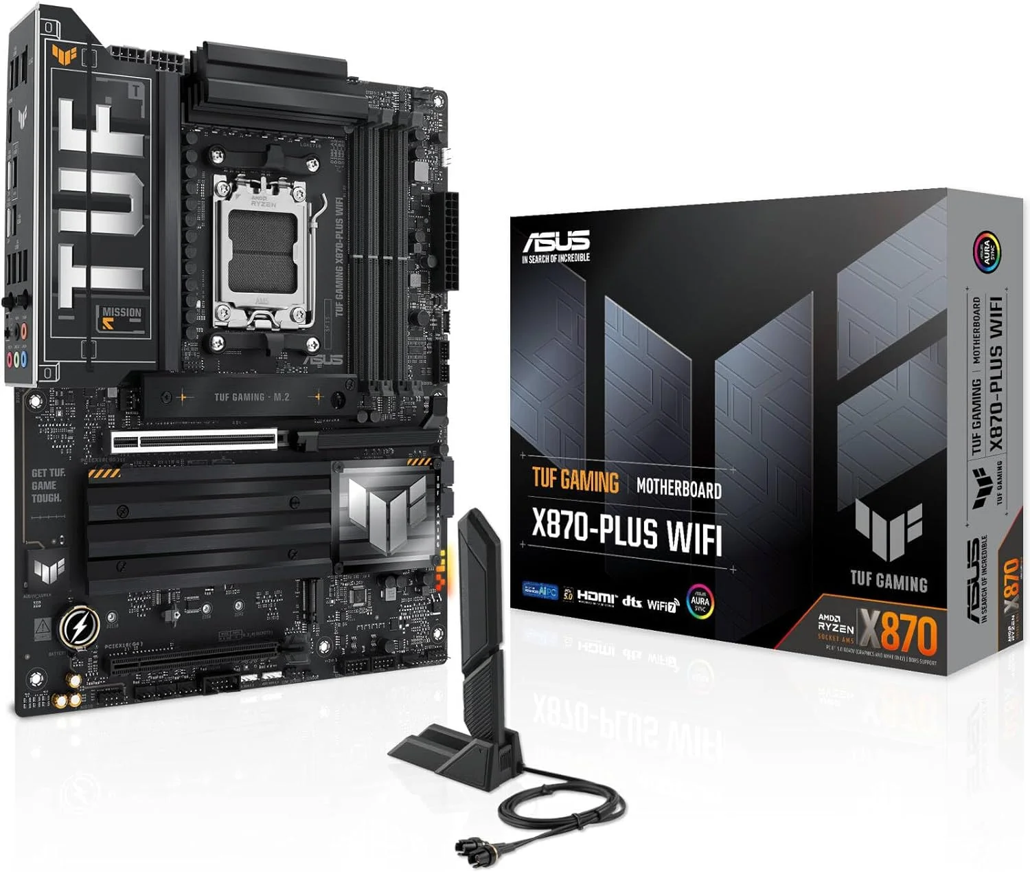 مادربرد ایسوس TUF Gaming X870-Plus WiFi – سوکت AMD AM5، چیپست X870، PCIe 5.0، USB4، Wi-Fi 7، Aura Sync RGB