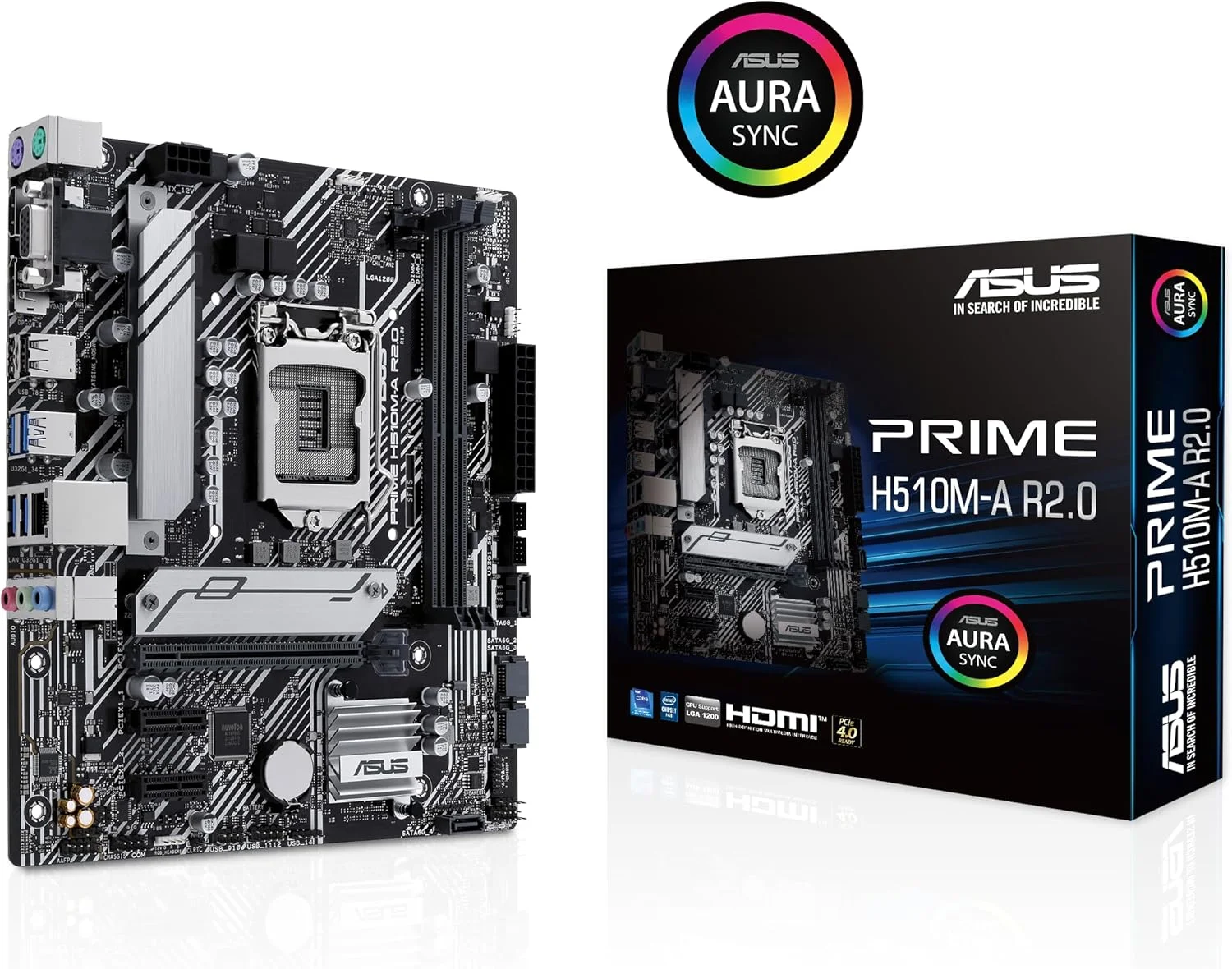 مادربرد ASUS Prime H510M-E LGA1200 (نسل 11/10 اینتل) Micro-ATX (PCIe 4.0، اسلات M.2، LAN 1Gb، DP، HDMI، D-Sub، USB 3.2 Gen 1، هدر COM، هدر TPM، 4K@60Hz)