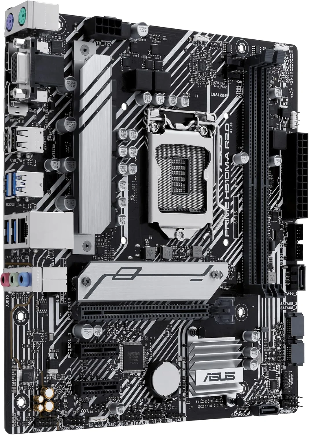 مادربرد ASUS Prime H510M-E LGA1200 (نسل 11/10 اینتل) Micro-ATX (PCIe 4.0، اسلات M.2، LAN 1Gb، DP، HDMI، D-Sub، USB 3.2 Gen 1، هدر COM، هدر TPM، 4K@60Hz)