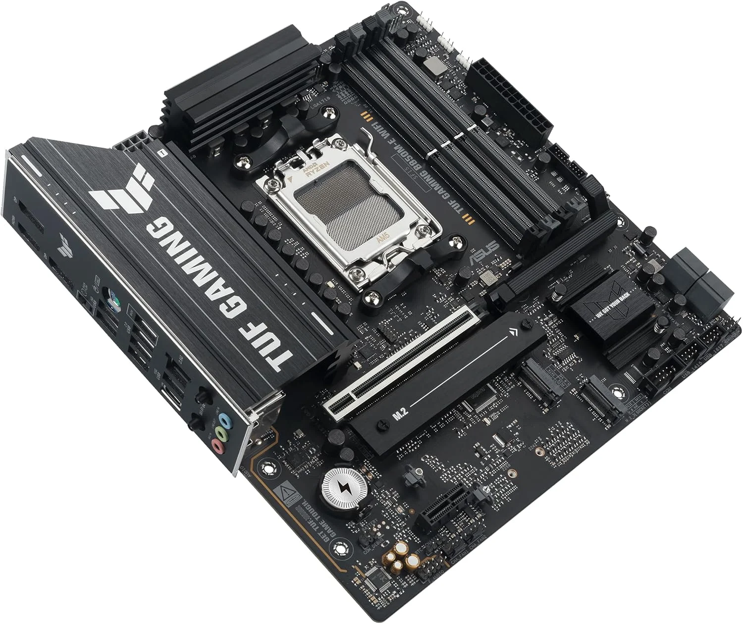 مادربرد گیمینگ ایسوس TUF B850M-E Wi-Fi AMD Micro-ATX، دارای 8+2+1 مرحله قدرت، DDR5، اسلات های PCIe 5.0، 3 اسلات M.2، Wi-Fi 6E، اترنت Realtek 2.5 Gb، USB-C 10 Gbps، BIOS Flashback و Aura Sync مادربرد گیمینگ ایسوس TUF B850M-E Wi-Fi AMD Micro-ATX، دارای 8+2+1 مرحله قدرت، DDR5، اسلات های PCIe 5.0، 3 اسلات M.2، Wi-Fi 6E، اترنت Realtek 2.5 Gb، USB-C 10 Gbps، BIOS Flashback و Aura Sync