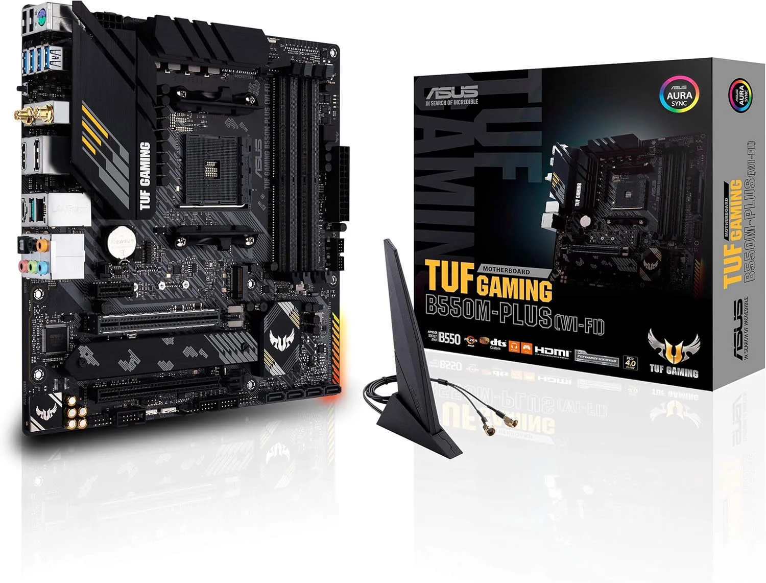 مادربرد ایسوس (بازسازی شده) TUF Gaming B550M-PLUS (WiFi 6) AM4 mATX، PCIe 4.0، LAN 2.5Gb، USB 3.2 Gen 2، Aura Sync RGB