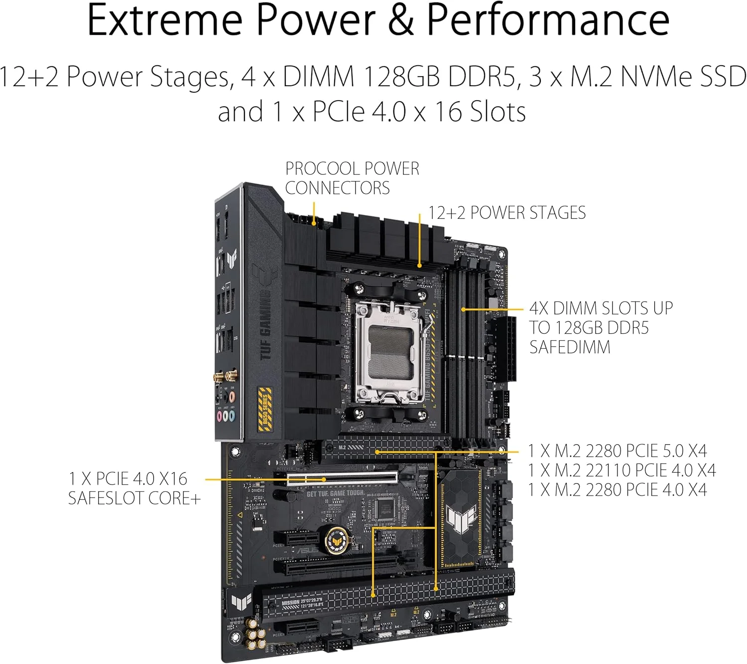 مادربرد گیمینگ ایسوس TUF Gaming B650-PLUS WiFi سوکت AM5 (LGA 1718) Ryzen 7000 ATX (14 فاز قدرت، پشتیبانی از PCIe® 5.0 M.2، حافظه DDR5، اترنت 2.5 گیگابیتی، WiFi 6، پشتیبانی از USB4® و Aura Sync) مادربرد گیمینگ ایسوس TUF Gaming B650-PLUS WiFi سوکت AM5 (LGA 1718) Ryzen 7000 ATX (14 فاز قدرت، پشتیبانی از PCIe® 5.0 M.2، حافظه DDR5، اترنت 2.5 گیگابیتی، WiFi 6، پشتیبانی از USB4® و Aura Sync)