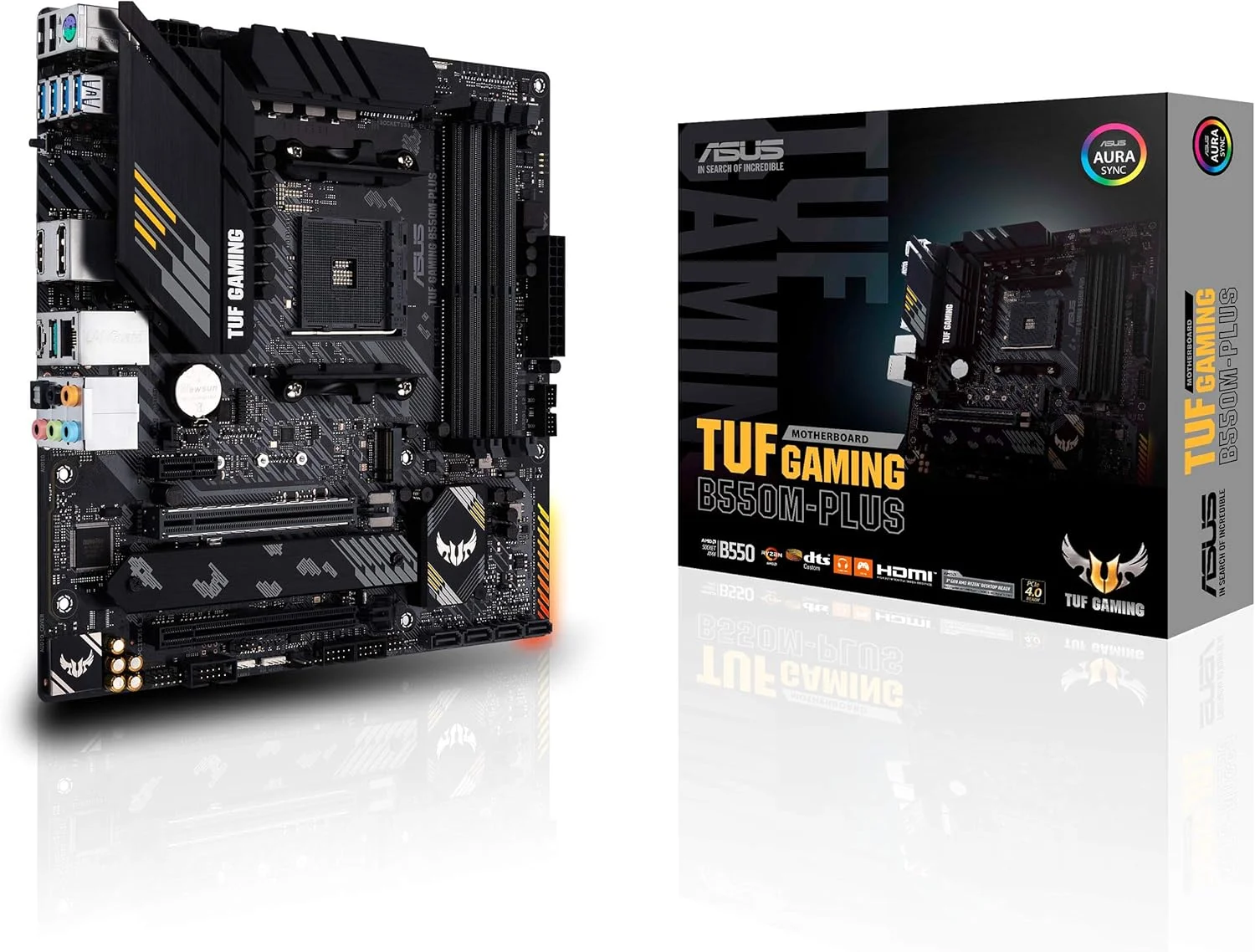 مادربرد گیمینگ ASUS TUF GAMING B550M-PLUS AMD AM4 (نسل سوم Ryzen™) Micro ATX (PCIe 4.0, 2.5Gb LAN, BIOS FlashBack, HDMI 2.1, USB 3.2 Gen 2, هدر RGB Gen 2 آدرس پذیر و AURA Sync)