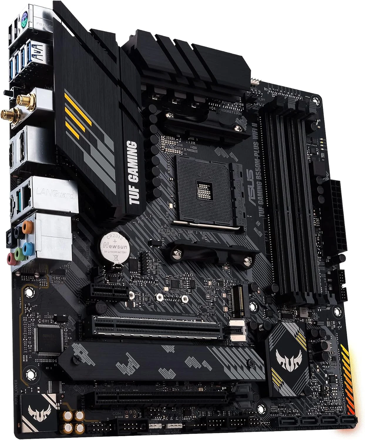 مادربرد گیمینگ ASUS TUF GAMING B550M-PLUS WiFi II AMD AM4 (نسل سوم Ryzen) microATX (PCIe 4.0, WiFi 6 2.5Gb LAN, BIOS FlashBack, HDMI 2.1, USB 3.2 Gen 2, هدر RGB Gen 2 آدرس پذیر و AURA Sync) مادربرد گیمینگ ASUS TUF GAMING B550M-PLUS WiFi II AMD AM4 (نسل سوم Ryzen) microATX (PCIe 4.0, WiFi 6 2.5Gb LAN, BIOS FlashBack, HDMI 2.1, USB 3.2 Gen 2, هدر RGB Gen 2 آدرس پذیر و AURA Sync)