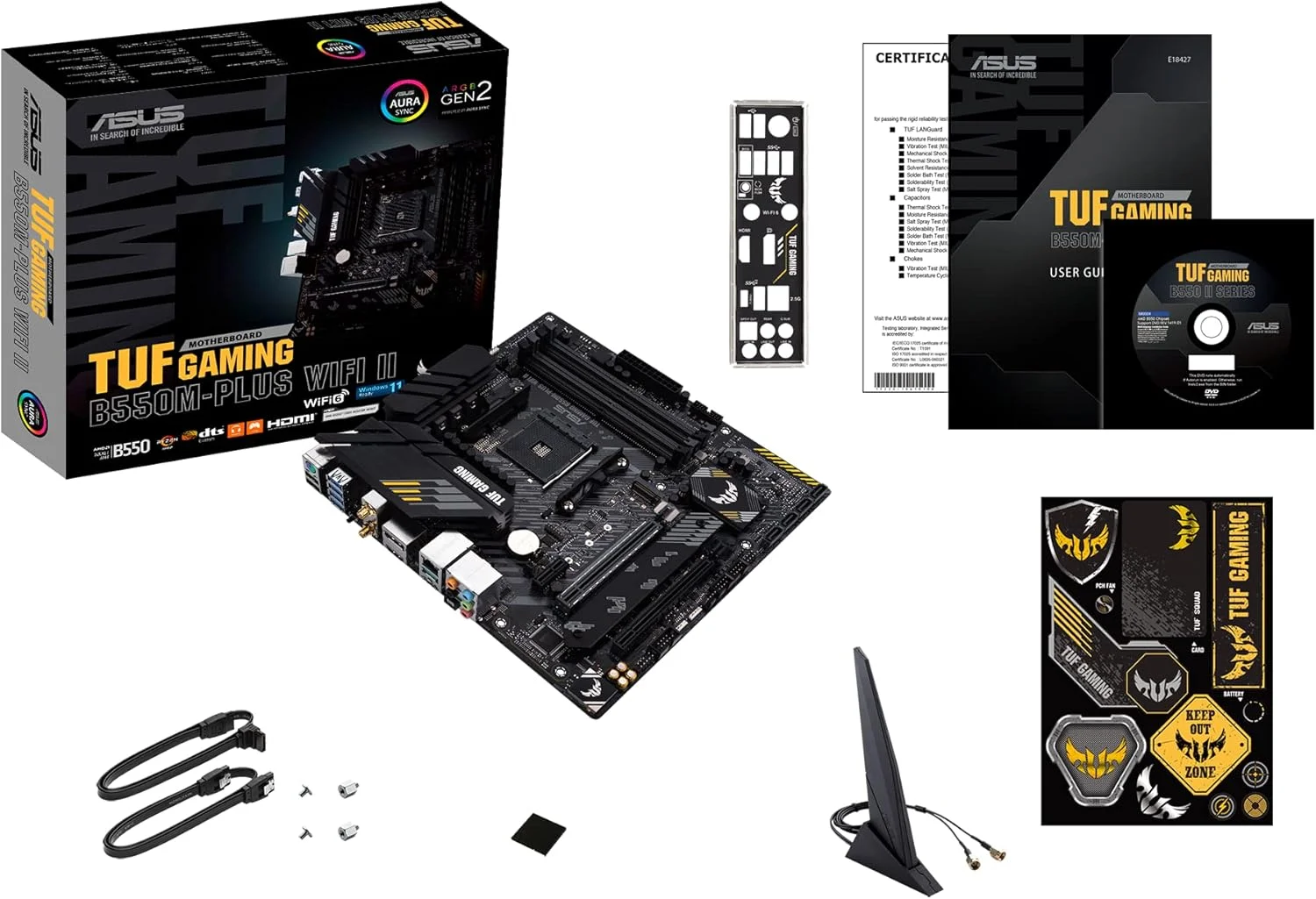 مادربرد گیمینگ ASUS TUF GAMING B550M-PLUS WiFi II AMD AM4 (نسل سوم Ryzen) microATX (PCIe 4.0, WiFi 6 2.5Gb LAN, BIOS FlashBack, HDMI 2.1, USB 3.2 Gen 2, هدر RGB Gen 2 آدرس پذیر و AURA Sync) مادربرد گیمینگ ASUS TUF GAMING B550M-PLUS WiFi II AMD AM4 (نسل سوم Ryzen) microATX (PCIe 4.0, WiFi 6 2.5Gb LAN, BIOS FlashBack, HDMI 2.1, USB 3.2 Gen 2, هدر RGB Gen 2 آدرس پذیر و AURA Sync)