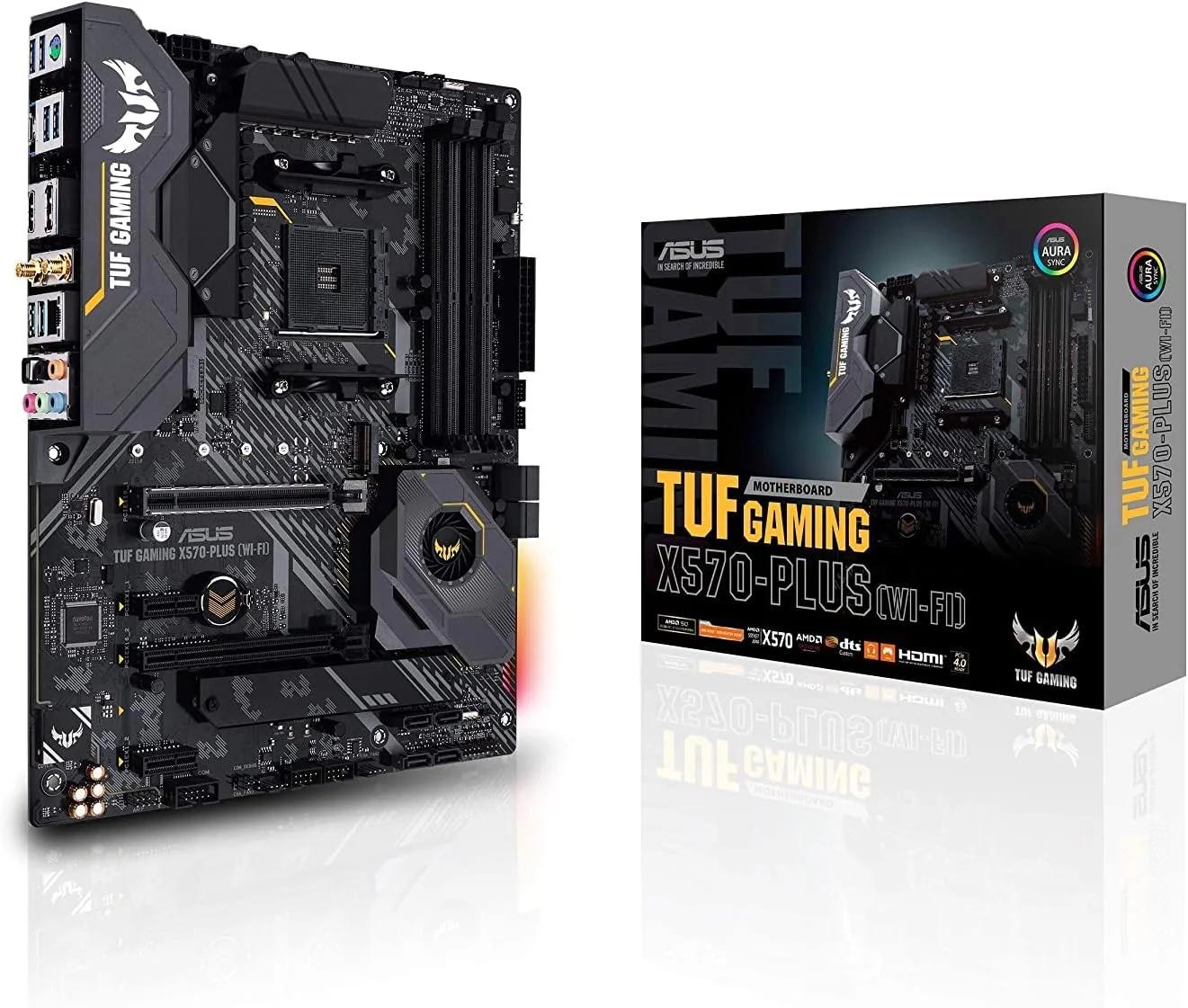 مادربرد ASUS AM4 TUF Gaming X570-Plus (Wi-Fi) AM4 Zen 3 Ryzen 5000 و نسل سوم Ryzen ATX با PCIe 4.0، Dual M.2، 12+2 با Dr. MOS Power Stage