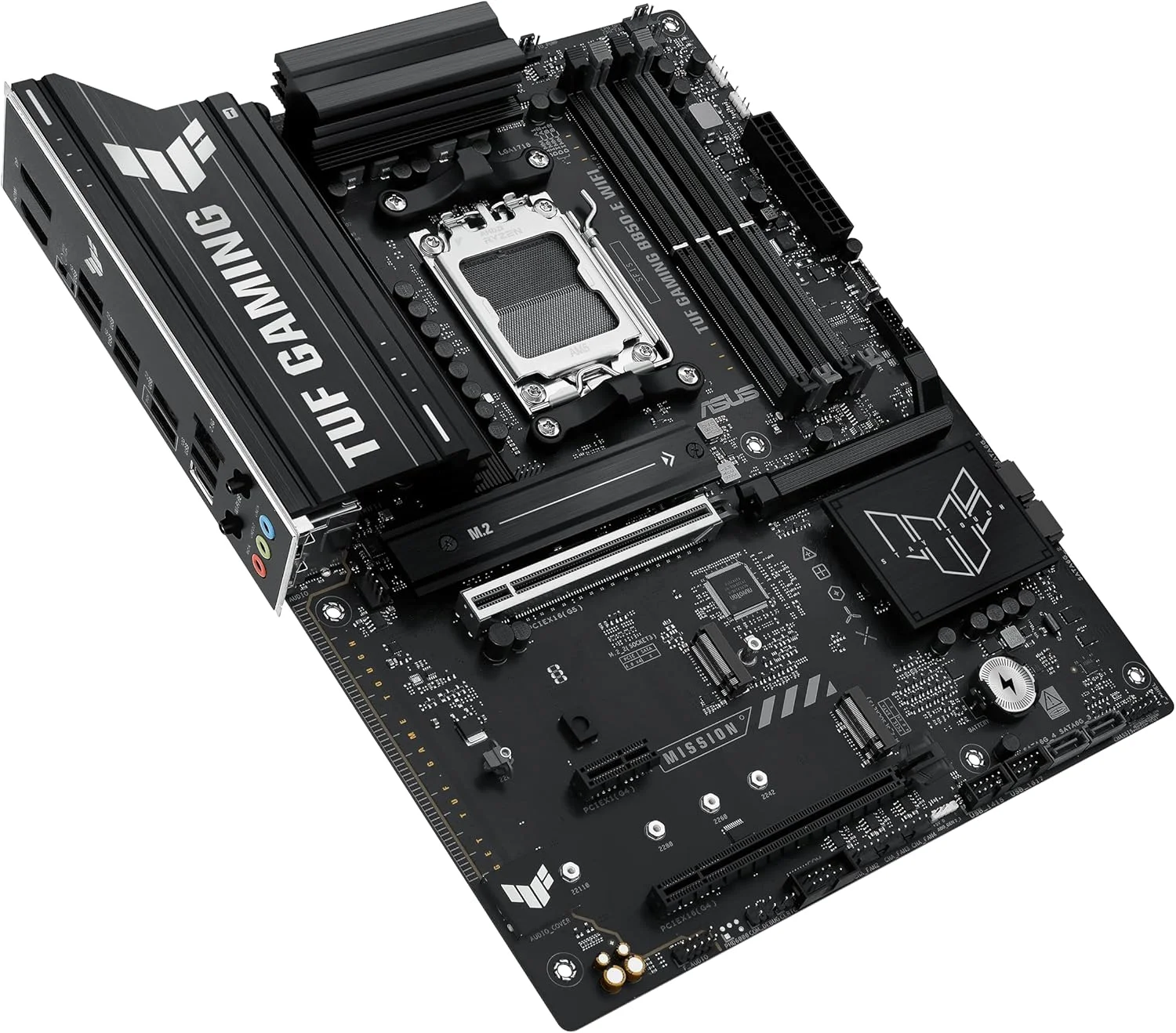 مادربرد ASUS TUF GAMING B850-E WIFI AMD AM5 B850 ATX، DDR5، آماده PCIe 5.0، اسلات M.2 x3، Wi-Fi 6E، اترنت 2.5 گیگابیتی، DisplayPort، HDMI، USB 20Gbps Type-C، USB 10Gbps Type-C، BIOS FlashBack، AuraSync