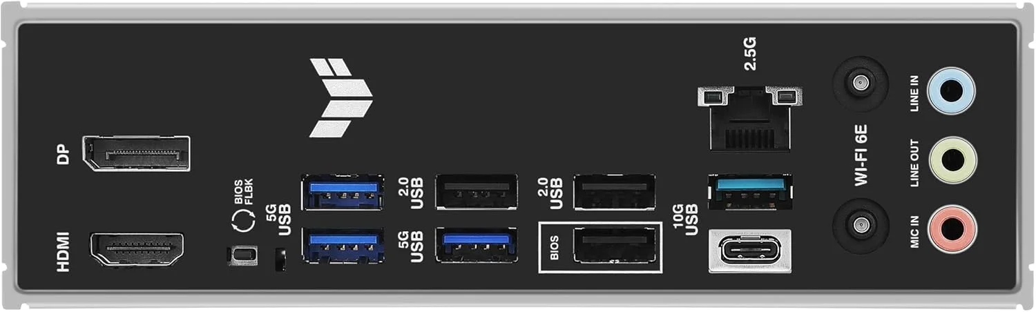 مادربرد ASUS TUF GAMING B850-E WIFI AMD AM5 B850 ATX، DDR5، آماده PCIe 5.0، اسلات M.2 x3، Wi-Fi 6E، اترنت 2.5 گیگابیتی، DisplayPort، HDMI، USB 20Gbps Type-C، USB 10Gbps Type-C، BIOS FlashBack، AuraSync