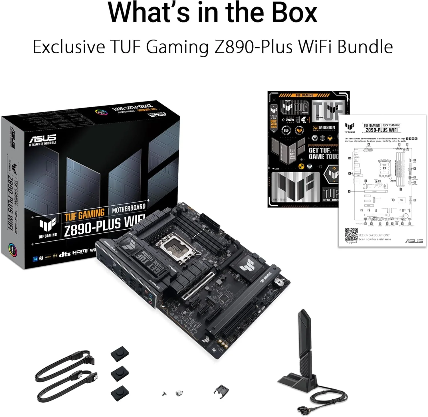 مادربرد ASUS TUF Gaming Z890-PLUS WiFi Z890 LGA 1851 ATX، آماده برای پردازنده‌های Intel® Core™ Ultra Series 2، مجهز به هوش مصنوعی پیشرفته، 16+1+2+1 فاز، DDR5، PCIe® 5.0، Thunderbolt™ 4 Type-C®، 4X M.2، Wi-Fi 7، 2.5Gb