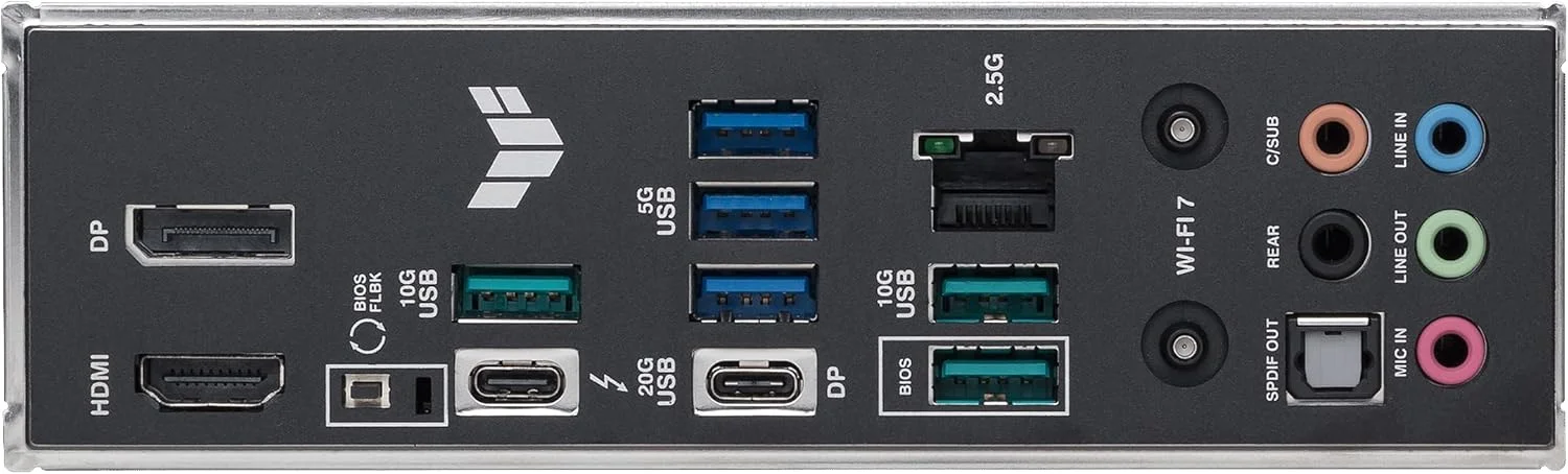 مادربرد ASUS TUF Gaming Z890-PLUS WiFi Z890 LGA 1851 ATX، آماده برای پردازنده‌های Intel® Core™ Ultra Series 2، مجهز به هوش مصنوعی پیشرفته، 16+1+2+1 فاز، DDR5، PCIe® 5.0، Thunderbolt™ 4 Type-C®، 4X M.2، Wi-Fi 7، 2.5Gb