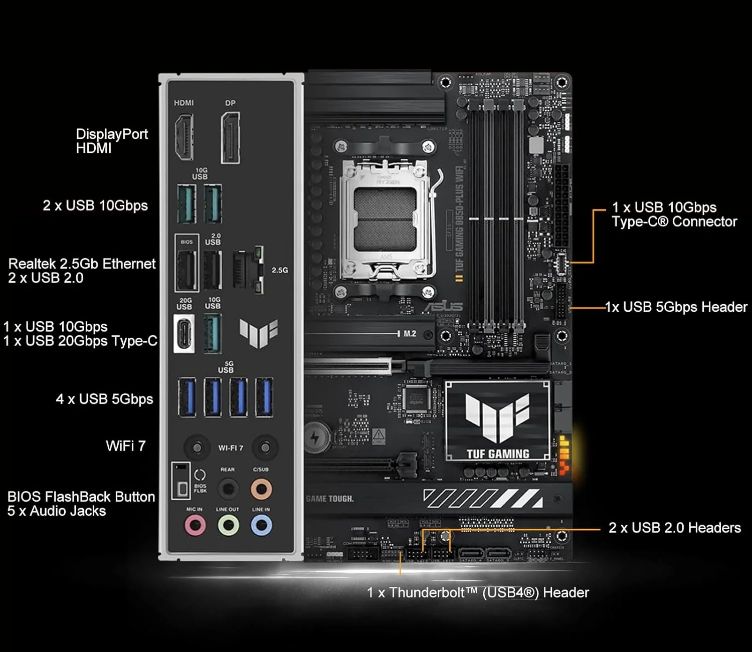 پردازنده مرکزی AMD Ryzen 7 9700X به همراه مادربرد ASUS TUF Gaming B850-PLUS WiFi AM5 ATX (DDR5, PCIe 5.0, 3X M.2, Wi-Fi 7, USB 20Gbps Type-C) پردازنده مرکزی AMD Ryzen 7 9700X به همراه مادربرد ASUS TUF Gaming B850-PLUS WiFi AM5 ATX (DDR5, PCIe 5.0, 3X M.2, Wi-Fi 7, USB 20Gbps Type-C)