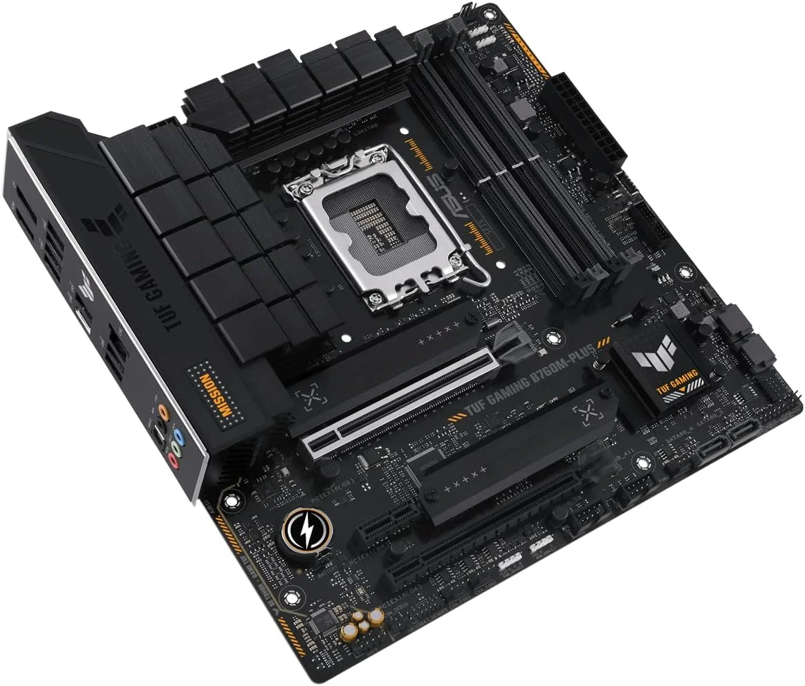 مادربرد ایسوس TUF GAMING B760M-PLUS، چیپست Intel B760، سوکت 1700، Micro ATX، چهار اسلات DDR5، HDMI، DP، LAN 2.5G، PCIe5، دو عدد M.2 مادربرد ایسوس TUF GAMING B760M-PLUS، چیپست Intel B760، سوکت 1700، Micro ATX، چهار اسلات DDR5، HDMI، DP، LAN 2.5G، PCIe5، دو عدد M.2