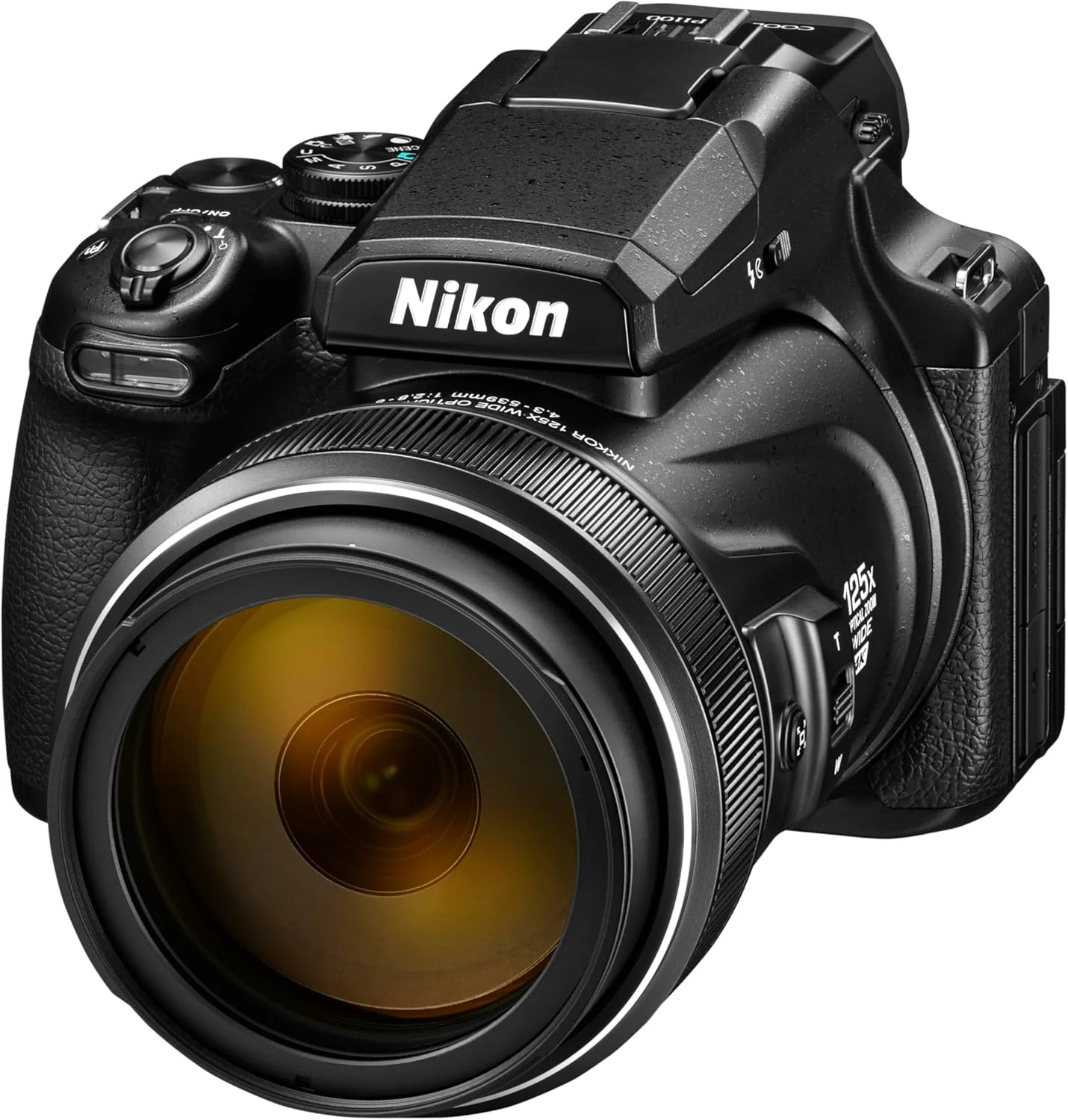 دوربین دیجیتال سوپر زوم نیکون COOLPIX P1100 | زوم اپتیکال 125 برابر با تثبیت کننده تصویر، 16 مگاپیکسل، فیلمبرداری 4K Ultra HD، اتصال Wi-Fi، فرمت RAW و صفحه نمایش LCD چرخان (مشکی)