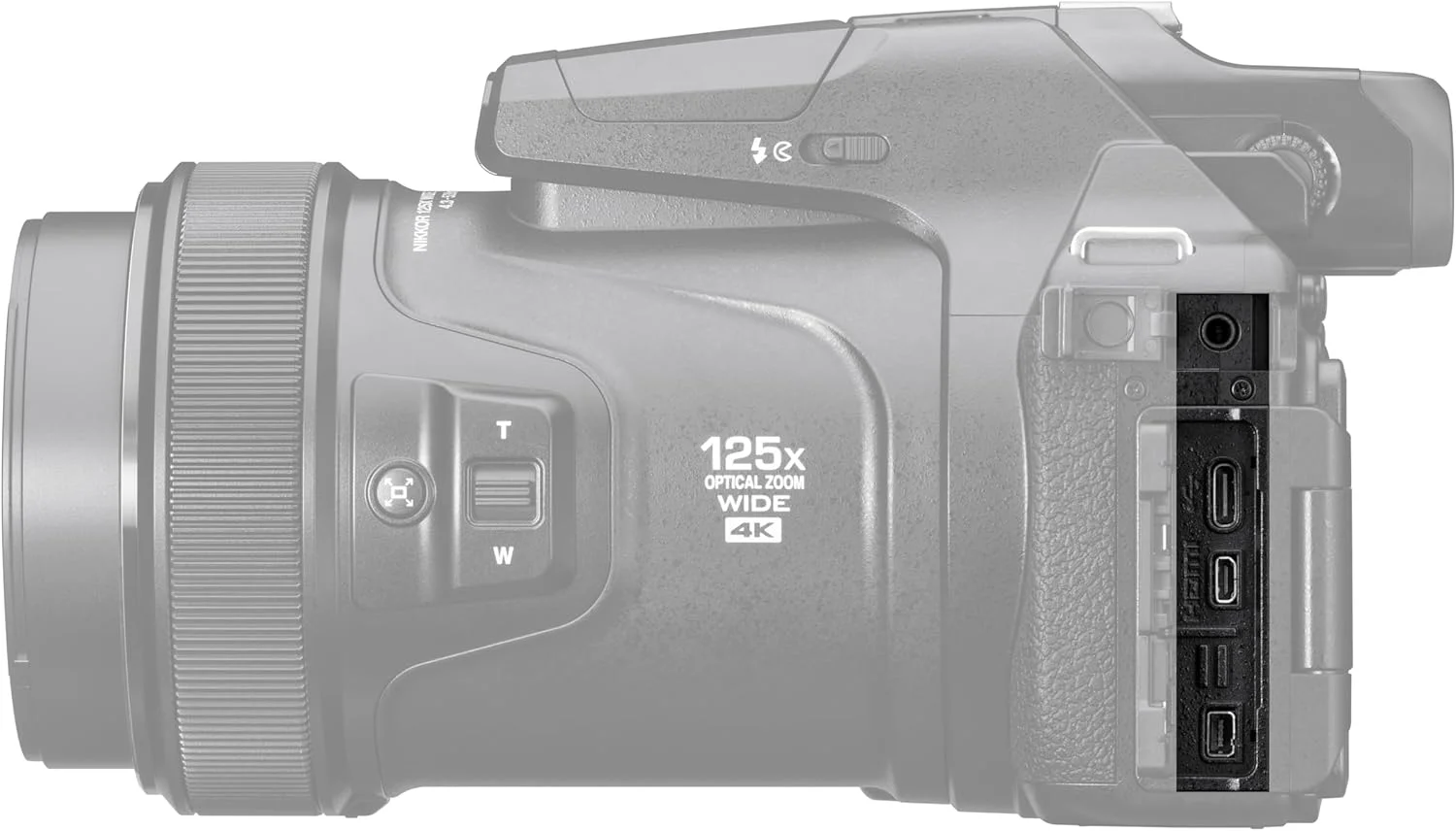 دوربین دیجیتال سوپر زوم نیکون COOLPIX P1100 | زوم اپتیکال 125 برابر با تثبیت کننده تصویر، 16 مگاپیکسل، فیلمبرداری 4K Ultra HD، اتصال Wi-Fi، فرمت RAW و صفحه نمایش LCD چرخان (مشکی)
