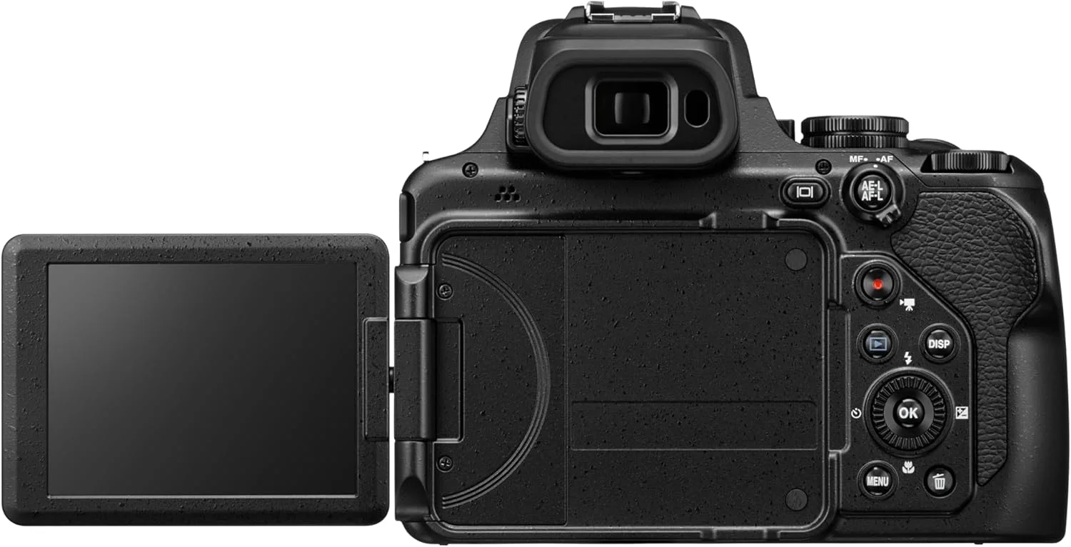 دوربین دیجیتال سوپر زوم نیکون COOLPIX P1100 | زوم اپتیکال 125 برابر با تثبیت کننده تصویر، 16 مگاپیکسل، فیلمبرداری 4K Ultra HD، اتصال Wi-Fi، فرمت RAW و صفحه نمایش LCD چرخان (مشکی)
