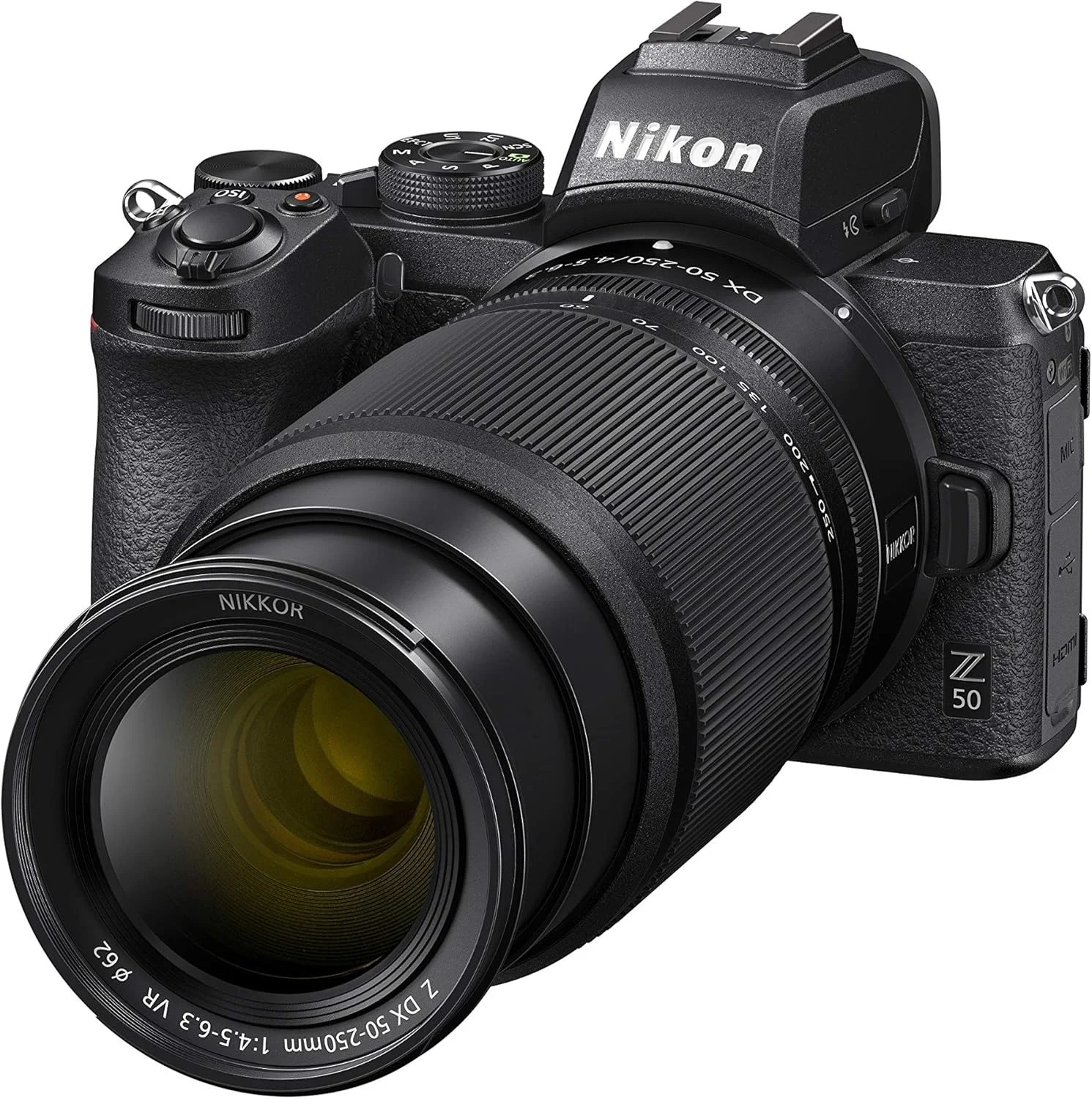 کیت دوربین بدون آینه نیکون Z50 + Z DX 16-50mm + Z DX 50-250mm (فوکوس خودکار هیبریدی 209 نقطه ای، پردازش تصویر با سرعت بالا، فیلم های 4K UHD، مانیتور LCD با وضوح بالا) VOA050K002
