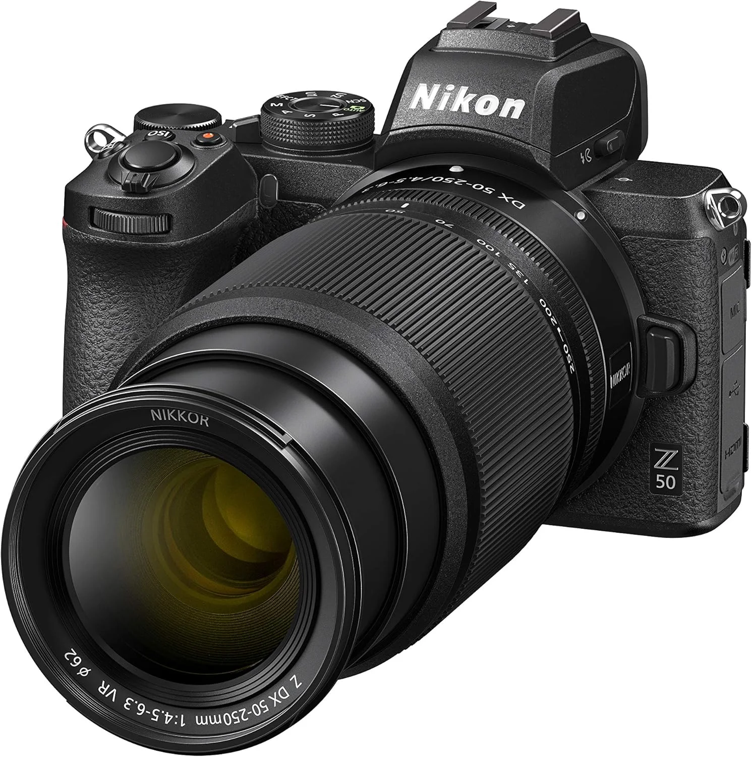 کیت دوربین بدون آینه نیکون Z50 + Z DX 16-50mm + Z DX 50-250mm (فوکوس خودکار هیبریدی 209 نقطه ای، پردازش تصویر با سرعت بالا، فیلم های 4K UHD، مانیتور LCD با وضوح بالا) VOA050K002