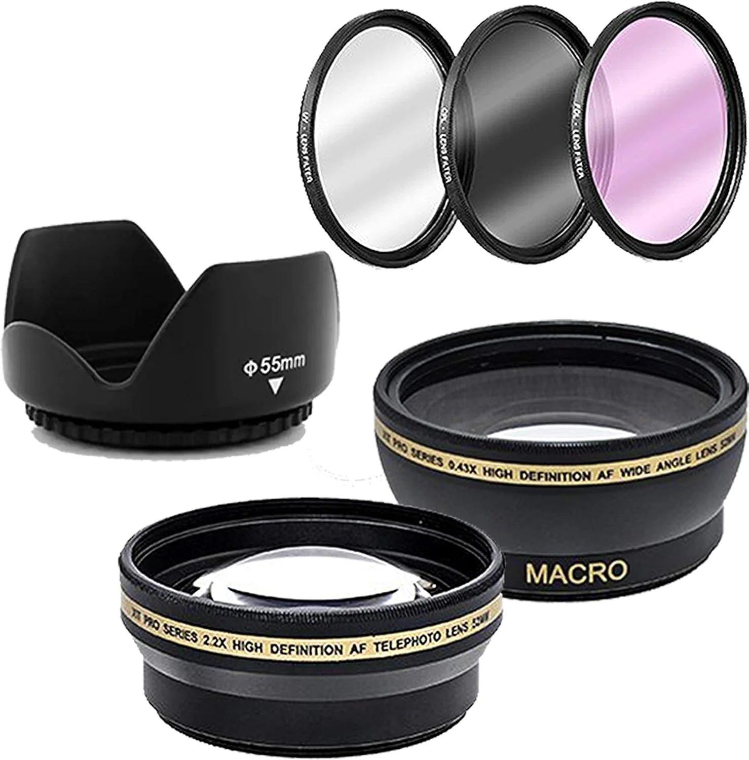 دوربین DSLR نیکون D5600 AONELAS با لنزهای 18-55mm VR و 70-300mm + کارت حافظه 128 گیگابایتی، سه پایه، فلاش و موارد دیگر (بسته 20 تکه ای)