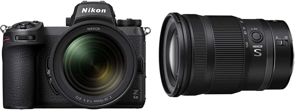 دوربین دیجیتال بدون آینه نیکون Z 6II با فرمت FX 24.5 مگاپیکسل به همراه لنز 24-70 میلی‌متر f/4 و NIKKOR Z 24-120mm f/4 S