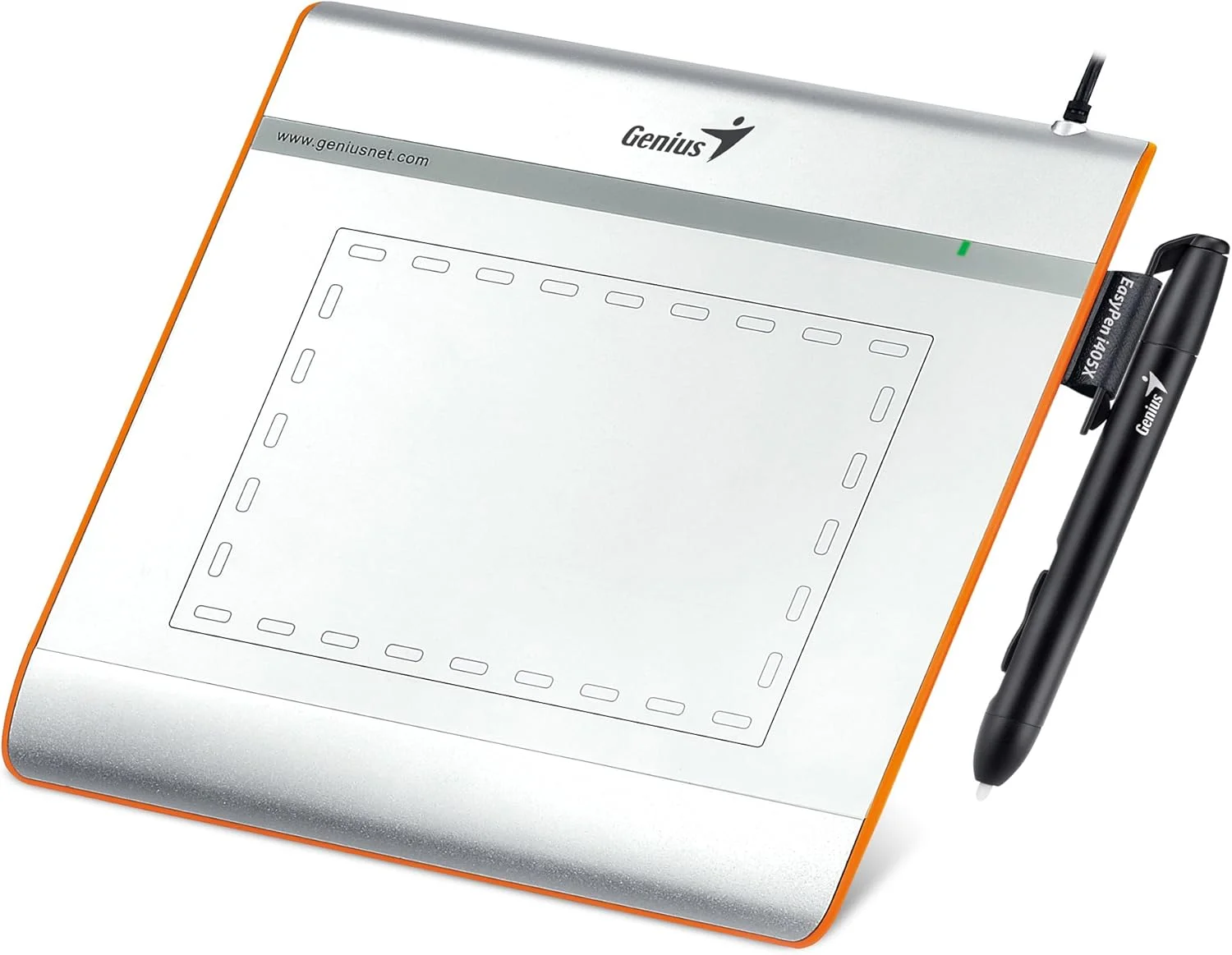 قلم نوری جنیوس EasyPen i405x USB با محدوده کاری 4x5 اینچ، قلم حساس به فشار بی سیم با 1024 سطح و 28 ناحیه قابل برنامه ریزی