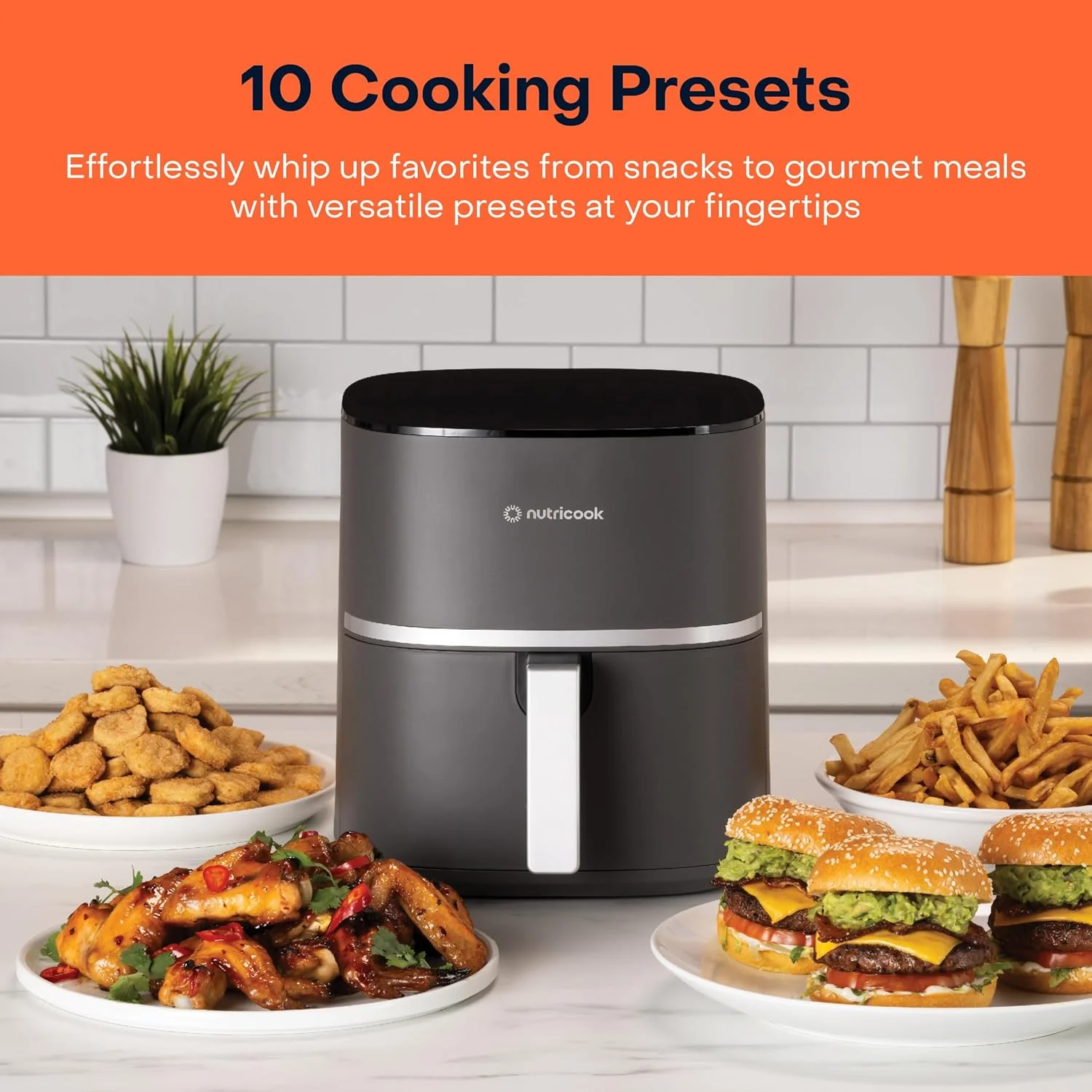 سرخ کن بدون روغن دیجیتال نوتری کوک مدل Essentials، فناوری ProCyclone، ظرفیت 5.2 لیتر، 10 برنامه پخت و پز، AFE152D-G، خاکستری، 1500 وات، 2 سال گارانتی محدود سرخ کن بدون روغن دیجیتال نوتری کوک مدل Essentials، فناوری ProCyclone، ظرفیت 5.2 لیتر، 10 برنامه پخت و پز، AFE152D-G، خاکستری، 1500 وات، 2 سال گارانتی محدود