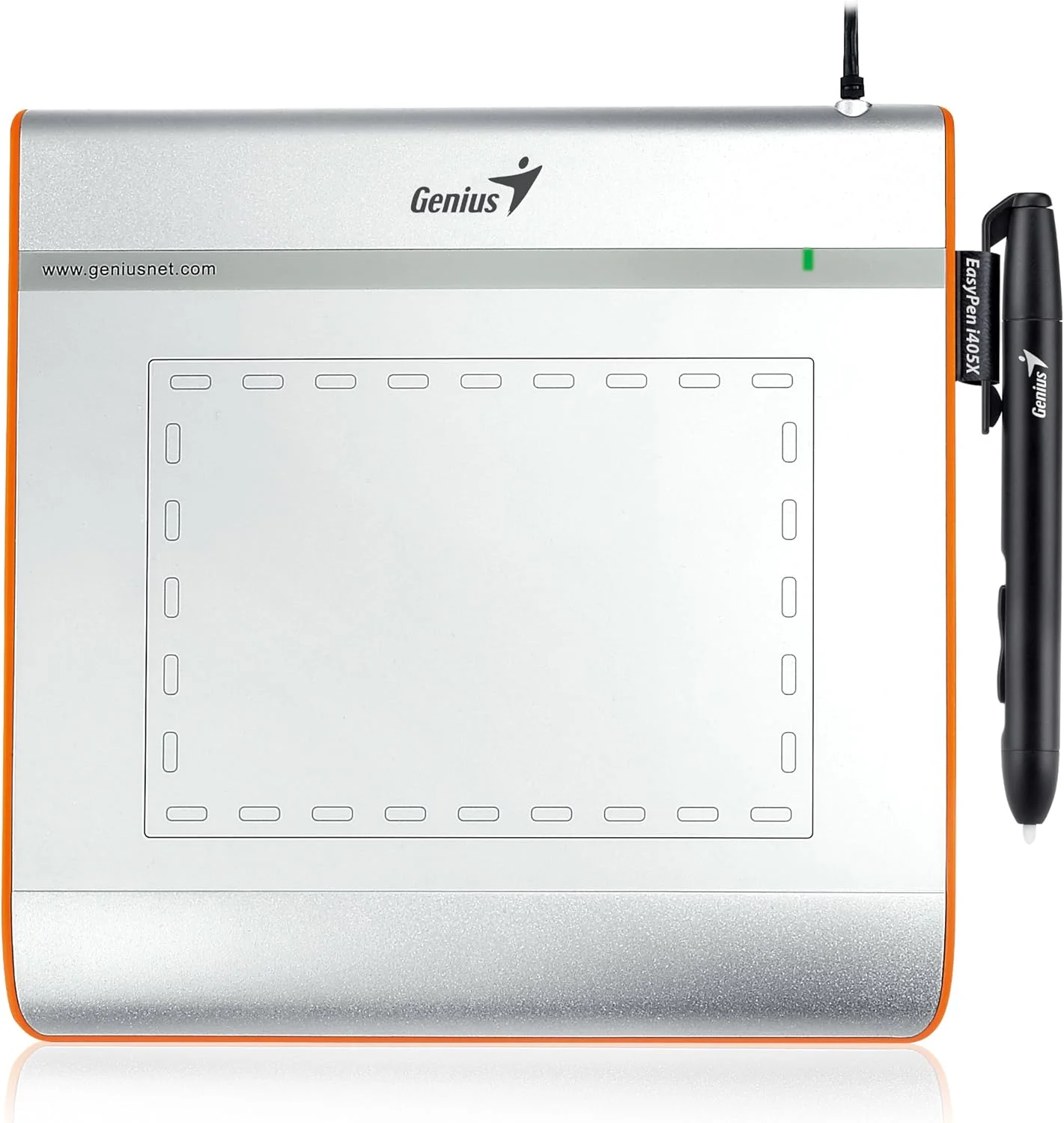 قلم نوری جنیوس EasyPen i405x USB با محدوده کاری 4x5 اینچ، قلم حساس به فشار بی سیم با 1024 سطح و 28 ناحیه قابل برنامه ریزی
