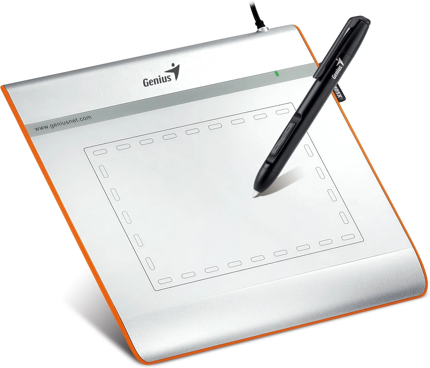 قلم نوری جنیوس EasyPen i405x USB با محدوده کاری 4x5 اینچ، قلم حساس به فشار بی سیم با 1024 سطح و 28 ناحیه قابل برنامه ریزی