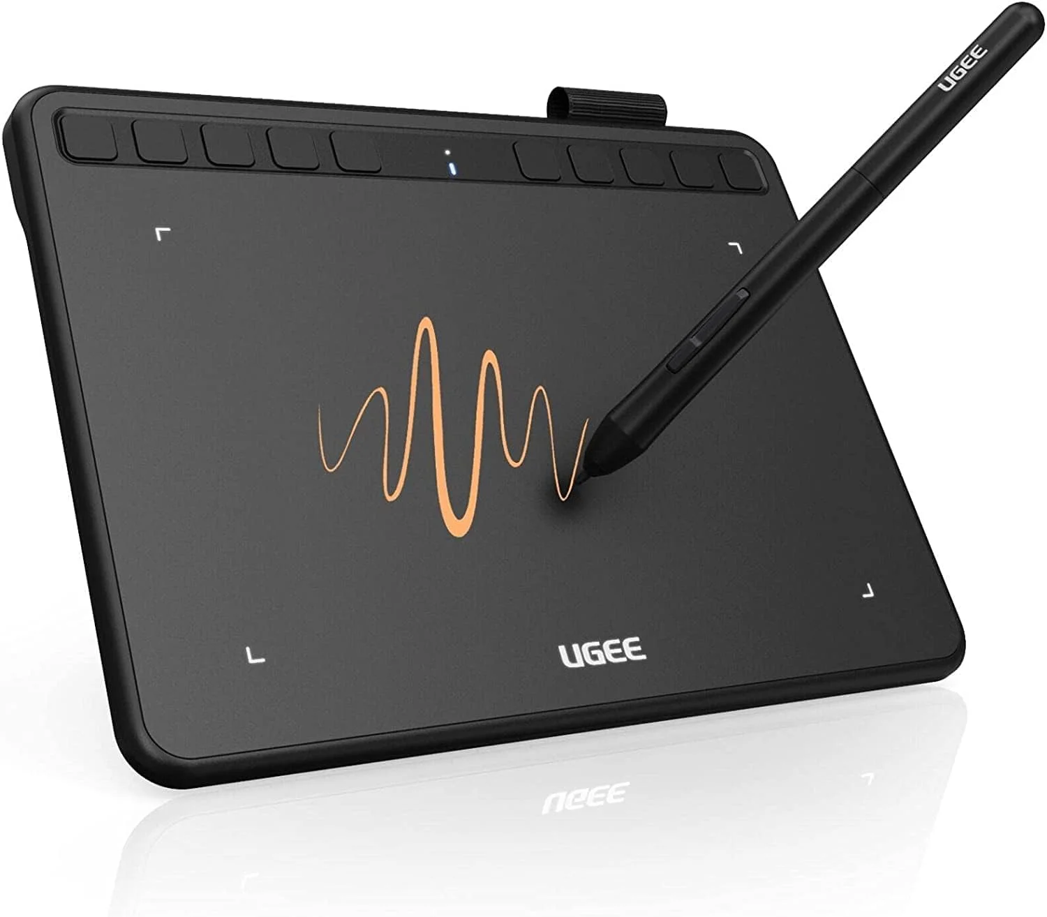 تبلت طراحی گرافیکی UGEE S640، پد طراحی دیجیتال با قلم بدون باتری، عملکرد شیب، 8192 سطح حساسیت به فشار، 10 کلید میانبر برای مک، ویندوز و اندروید