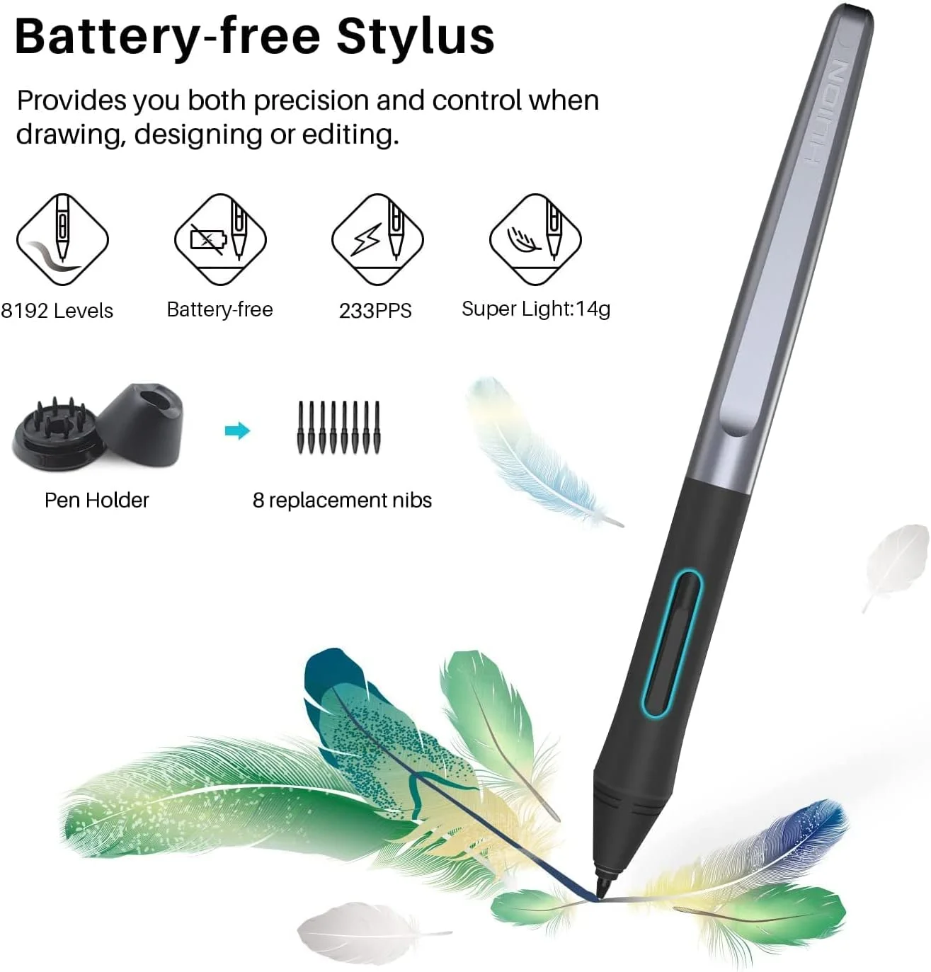 تبلت طراحی گرافیکی HUION Inspiroy H1060P با ابعاد 10x6.25 اینچ، 8192 سطح حساسیت به فشار، قلم بدون باتری و 12 کلید میانبر قابل تنظیم، تبلت هنری دیجیتال برای مک، ویندوز و اندروید