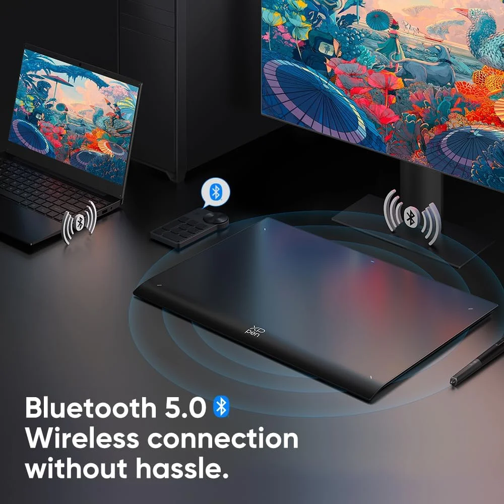 تبلت طراحی گرافیکی XP-PEN Deco Pro MW (نسل 2) بلوتوث با ریموت میانبر، قلم بدون باتری با پشتیبانی از 16K فشار (9" x 6")