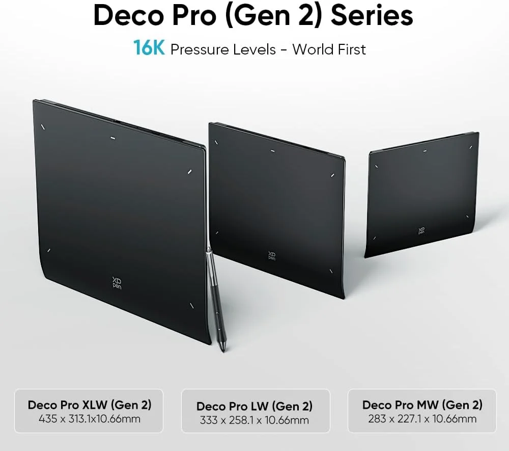 تبلت طراحی گرافیکی XP-PEN Deco Pro MW (نسل 2) بلوتوث با ریموت میانبر، قلم بدون باتری با پشتیبانی از 16K فشار (9" x 6")
