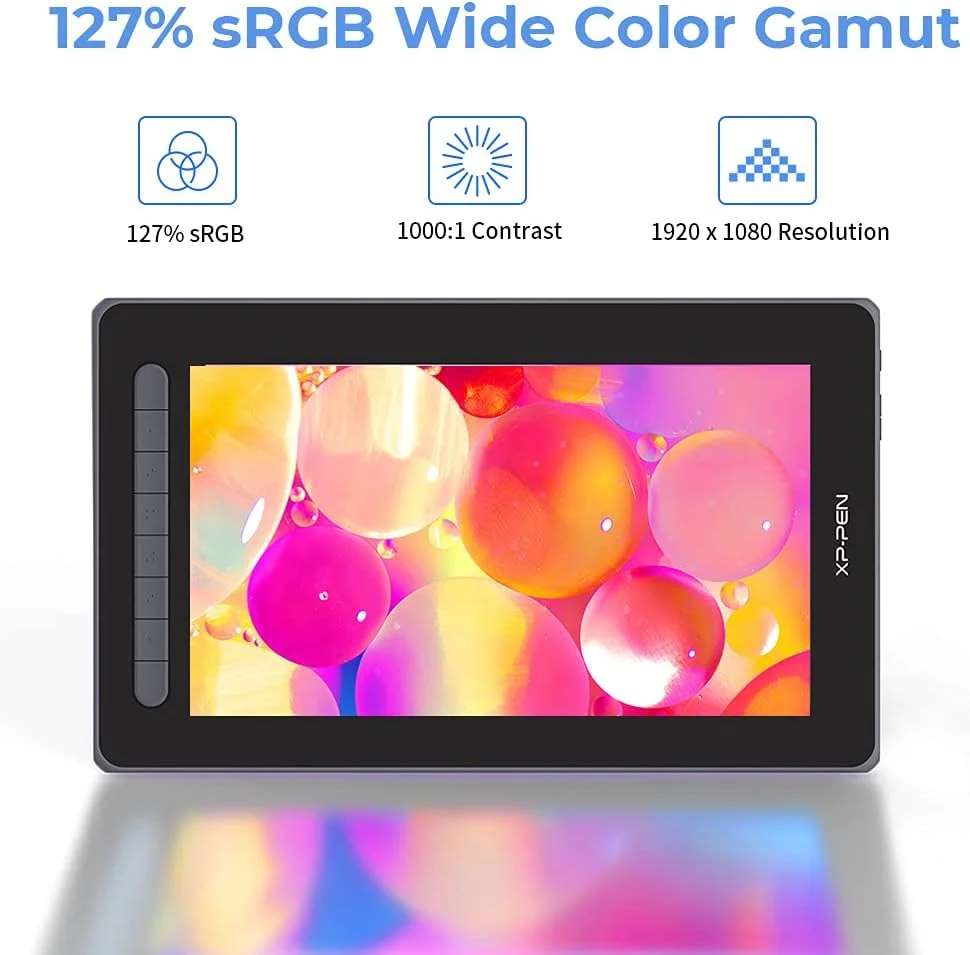 مانیتور طراحی XP-PEN Artist12_2nd با صفحه نمایش 11.9 اینچی، تکنولوژی لمینت کامل، مانیتور طراحی با عملکرد شیب، قلم هوشمند X3 بدون نیاز به باتری، اتصال USB-C کامل (مشکی)