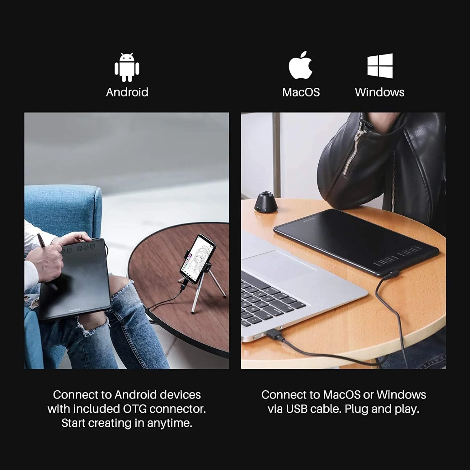 تبلت طراحی HUION Inspiroy H640P با قلم بدون باتری، حساسیت فشار 8192، 6 کلید میانبر، تبلت قلم گرافیکی 6x4 اینچی برای هنر و طراحی دیجیتال، سازگار با مک، کامپیوتر و موبایل